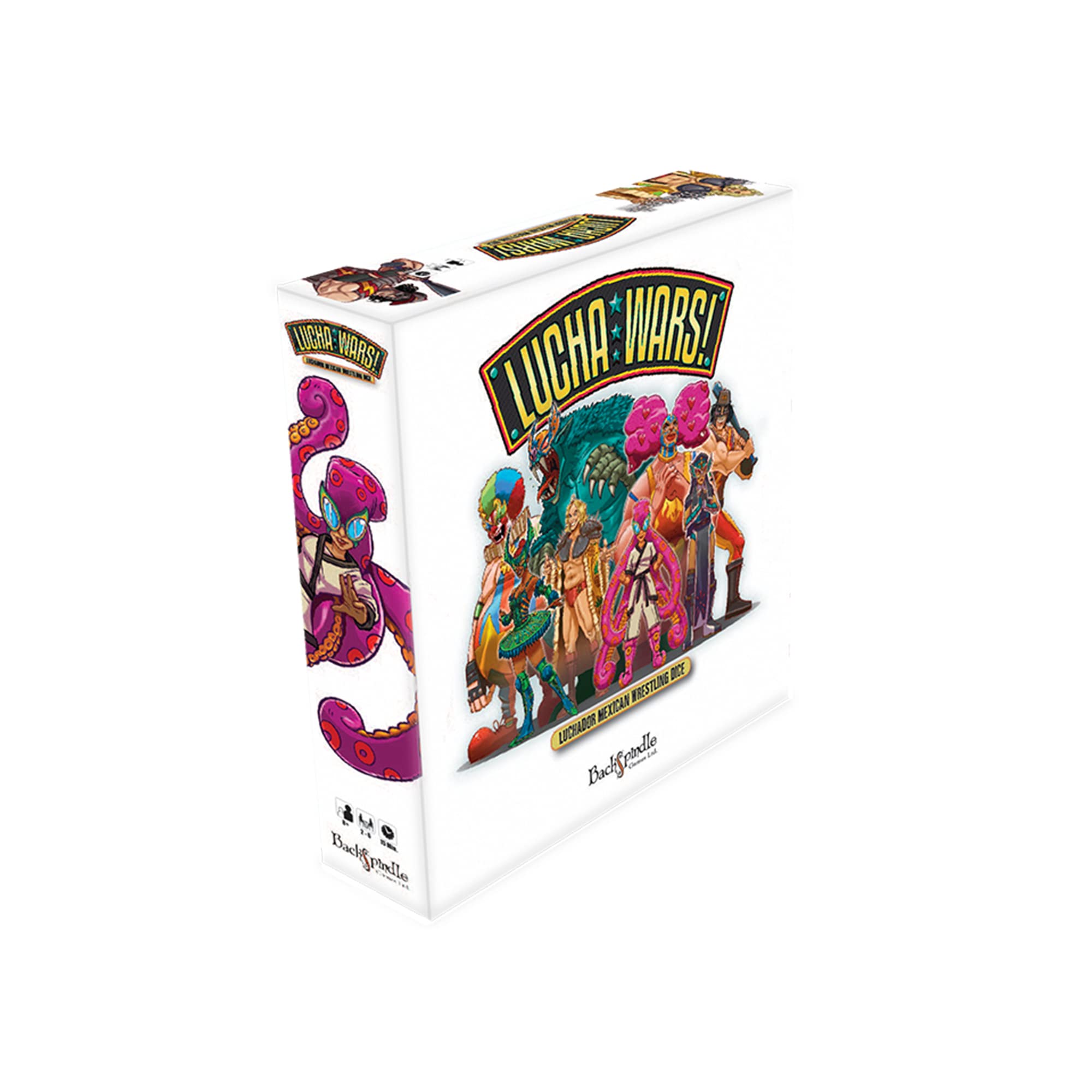 Lucha Wars Board Game - Luchador Mexican Wrestling Dice Rolling Fun for Family, Kids and Adults, Ages 6+, 1-8 Players, 30 Minute Playtime