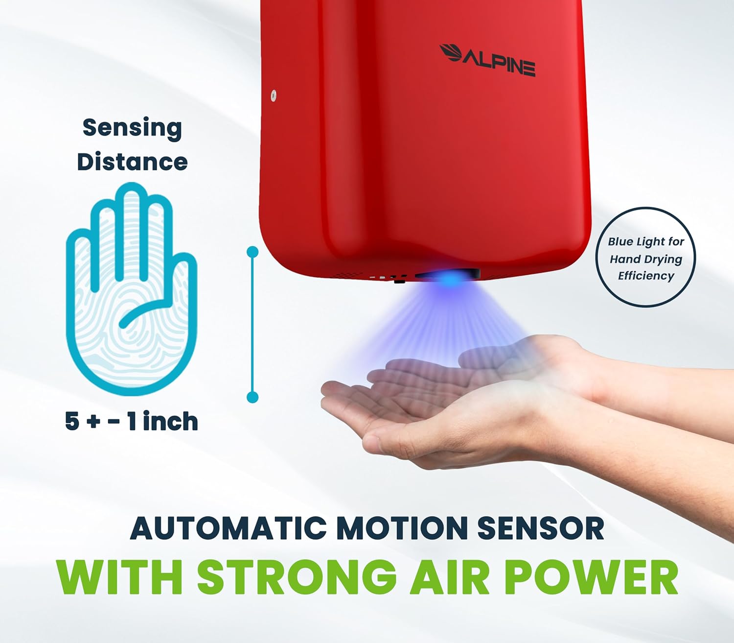 Hemlock High Speed, Commercial Hand Dryer, Red, 120V
