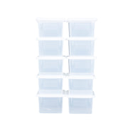 Translucent Clear Cubby Tray w/ Lid Set of 10