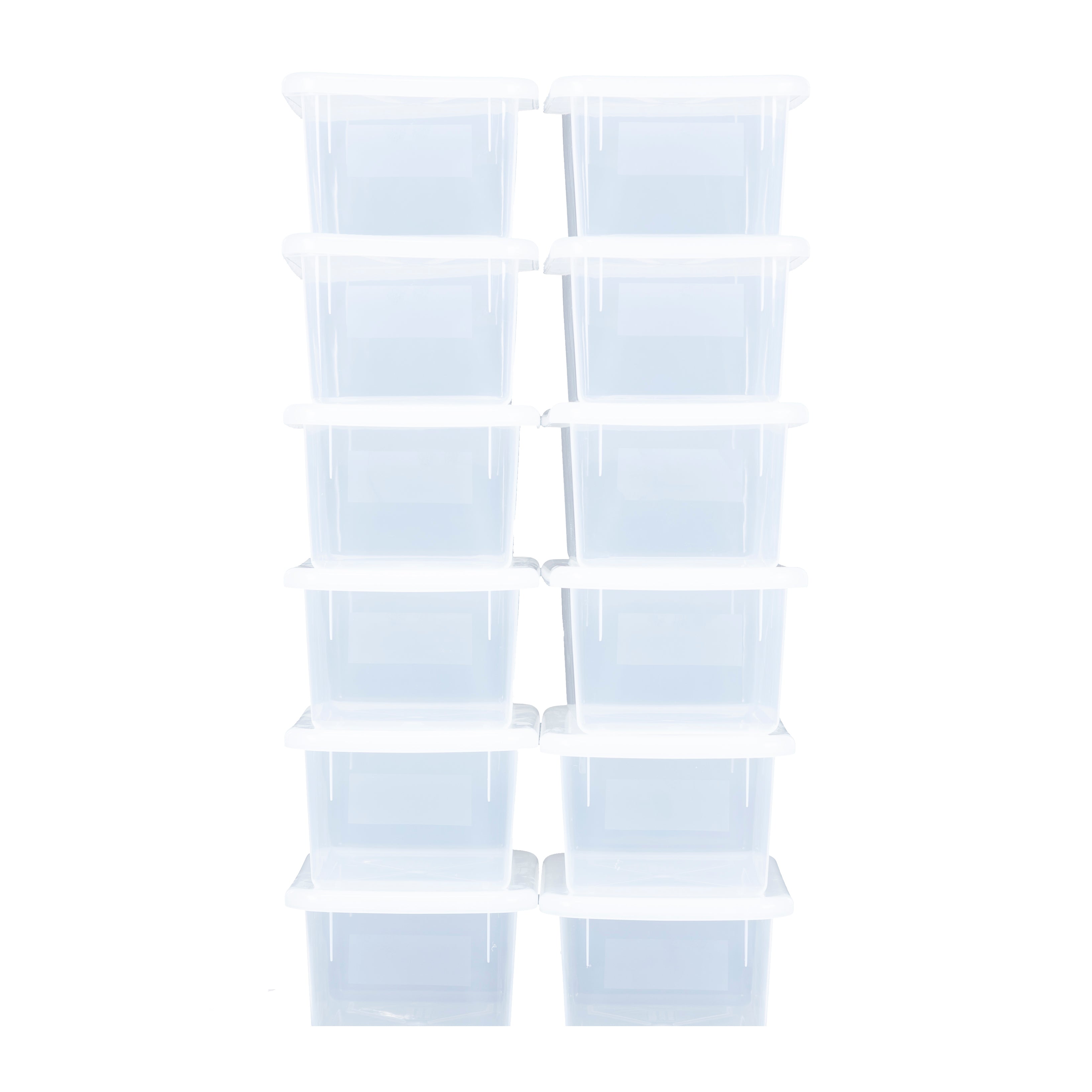 Translucent Clear Cubby Tray w/ Lid Set of 12