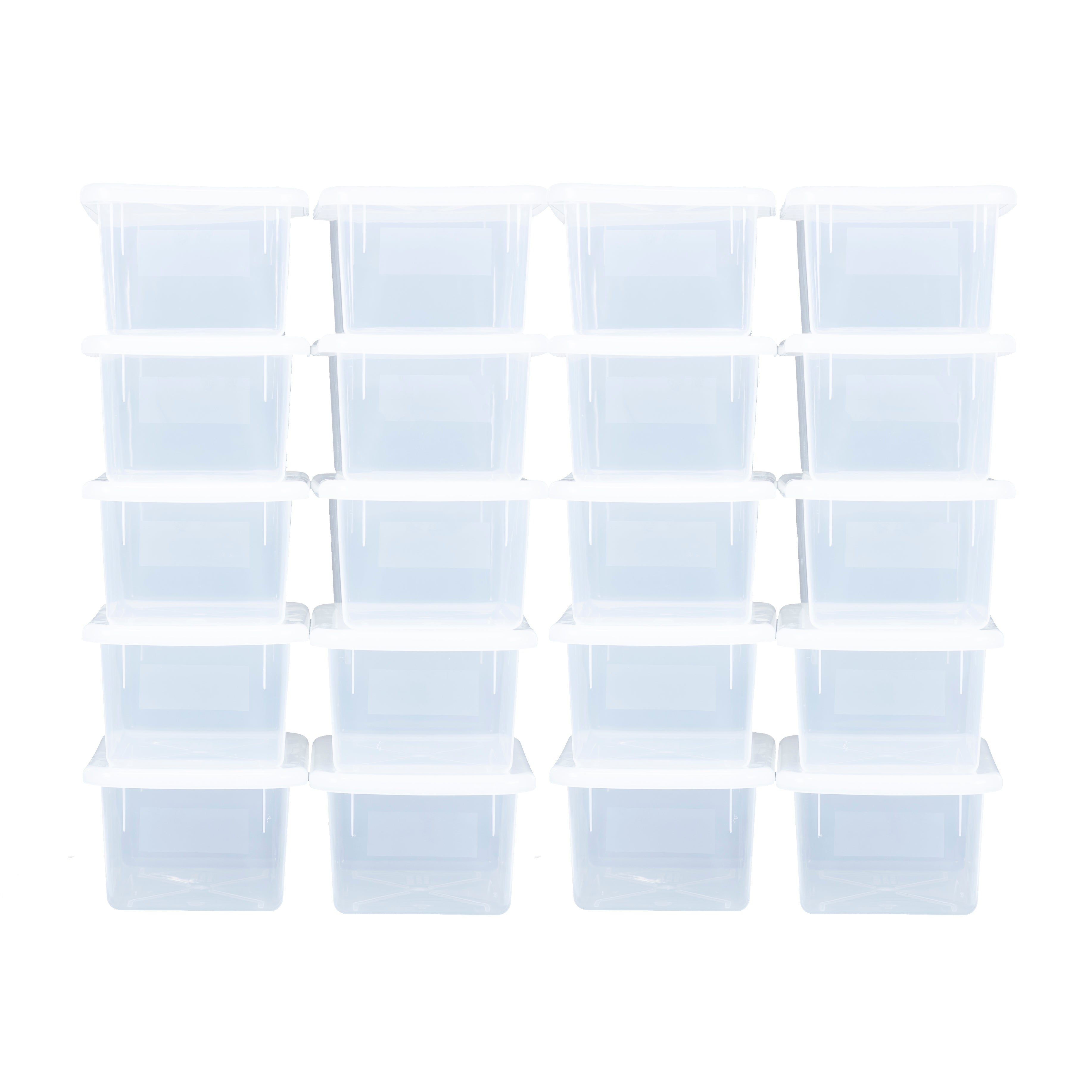 Translucent Clear Cubby Tray w/ Lid Set of 20