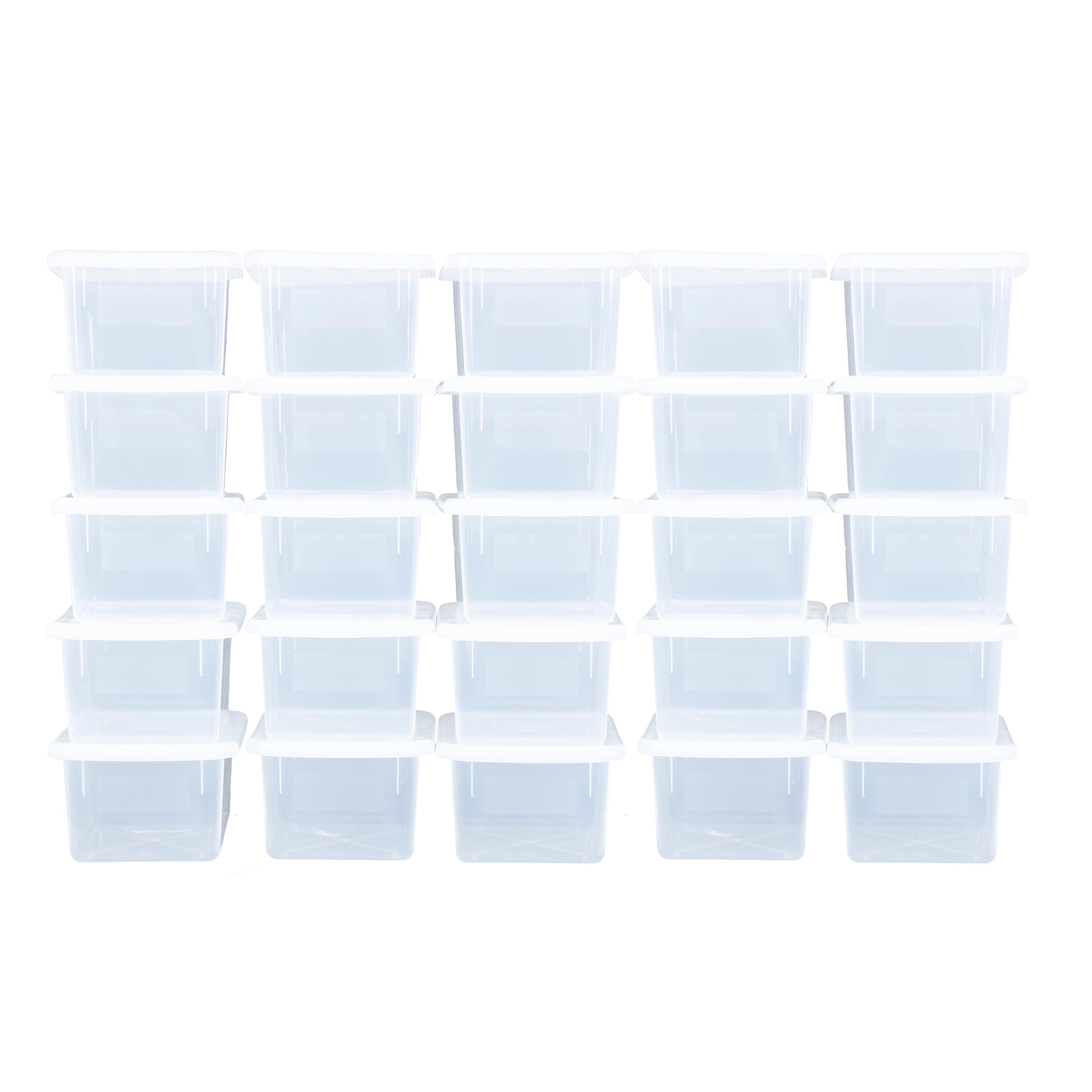 Translucent Clear Cubby Tray w/ Lid Set of 25