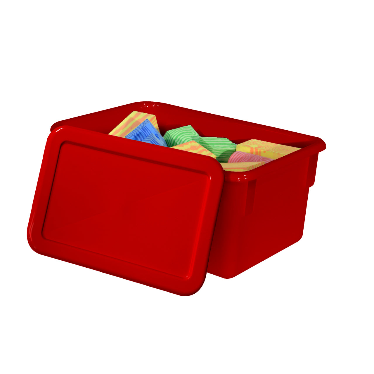 Red Cubby Tray w/ Lid Set of 10