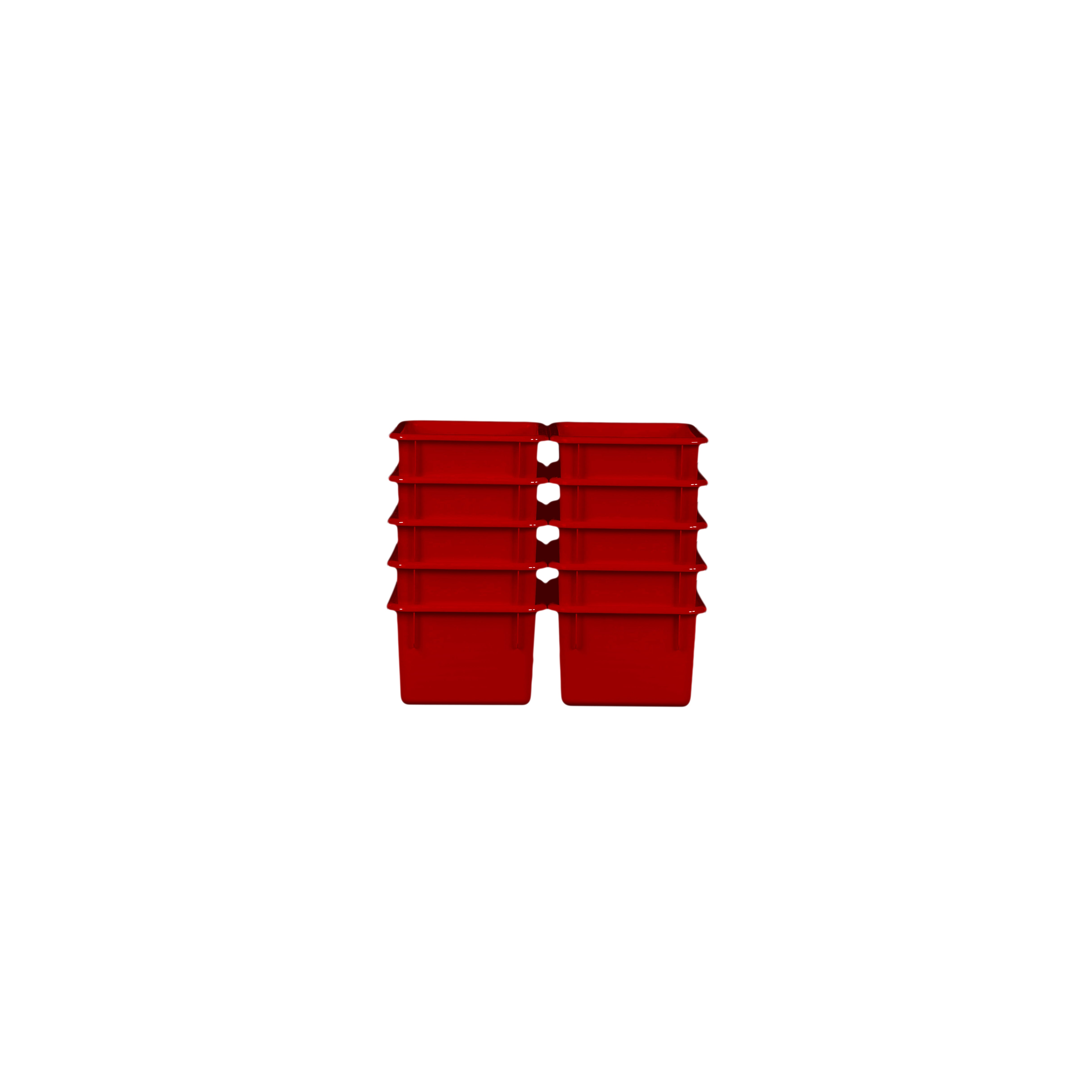 Red Cubby Tray Set of 10