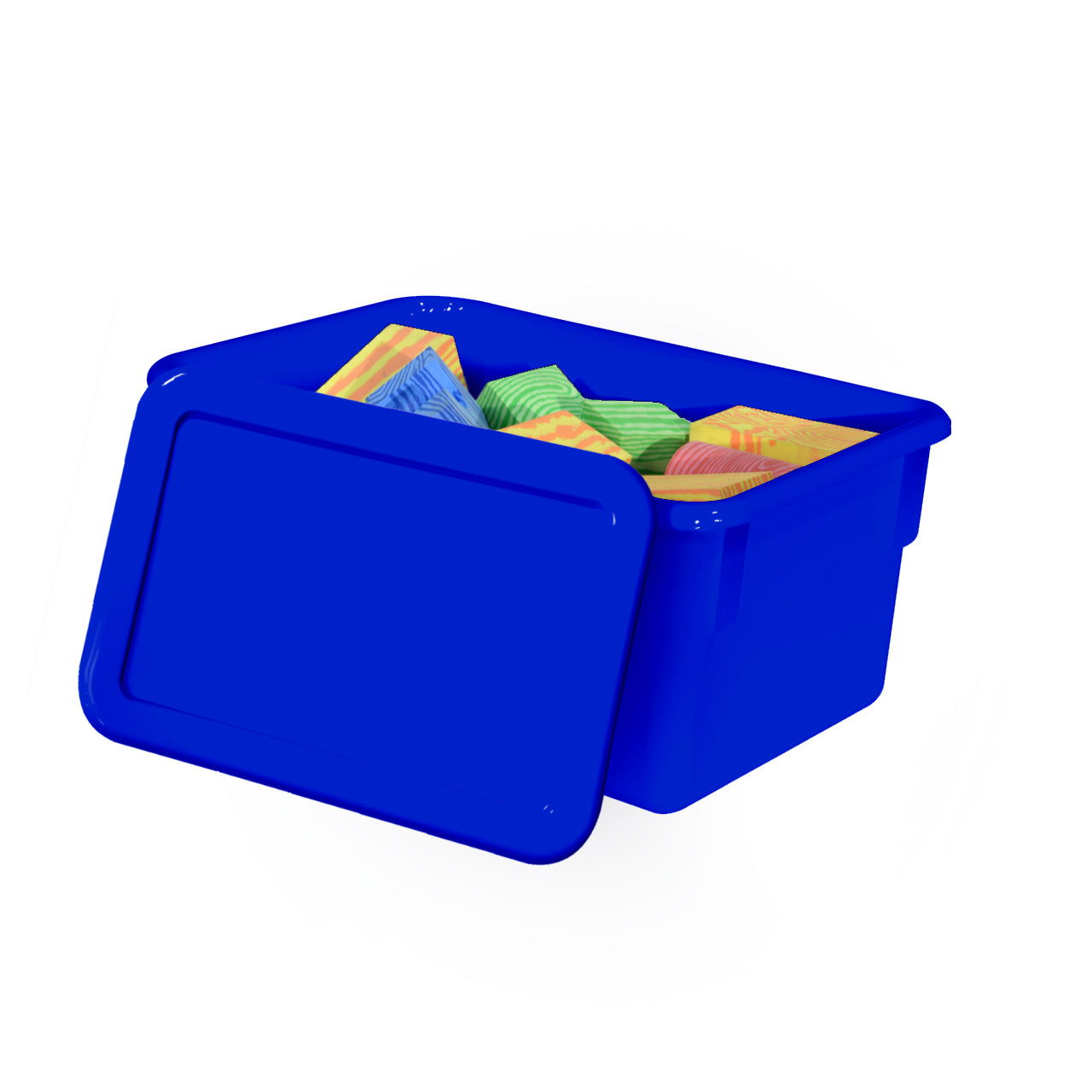 Blue Cubby Tray w/ Lid Set of 12