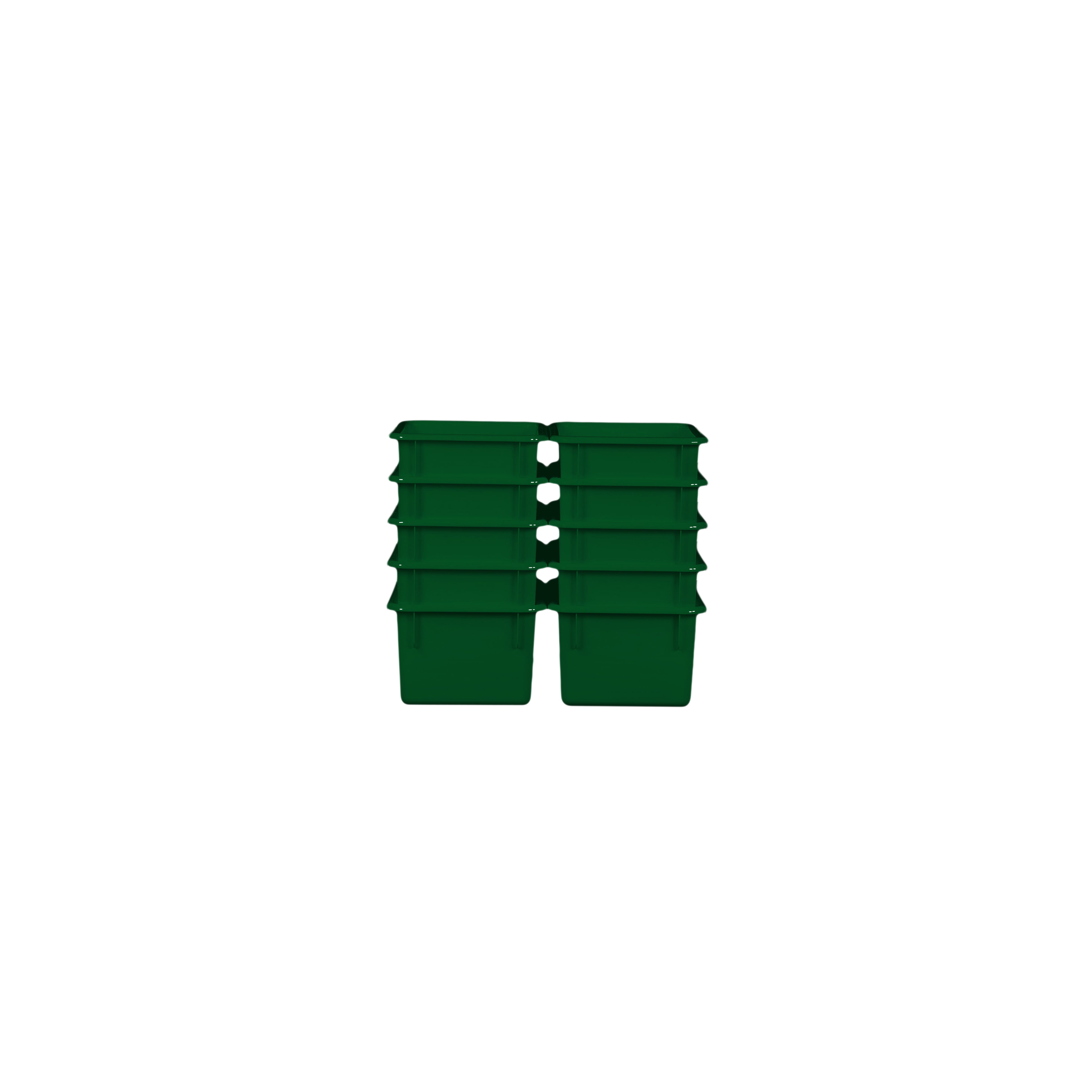 Green Cubby Tray Set of 10