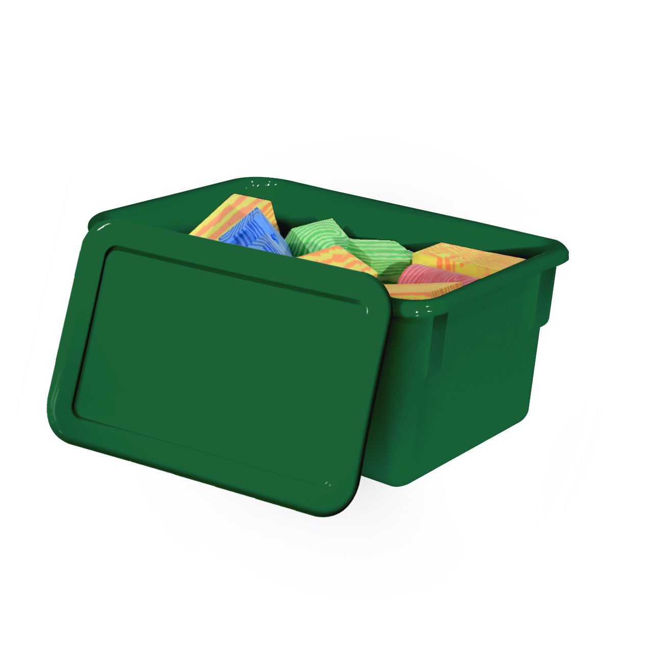 Green Cubby Tray w/ Lid Set of 20
