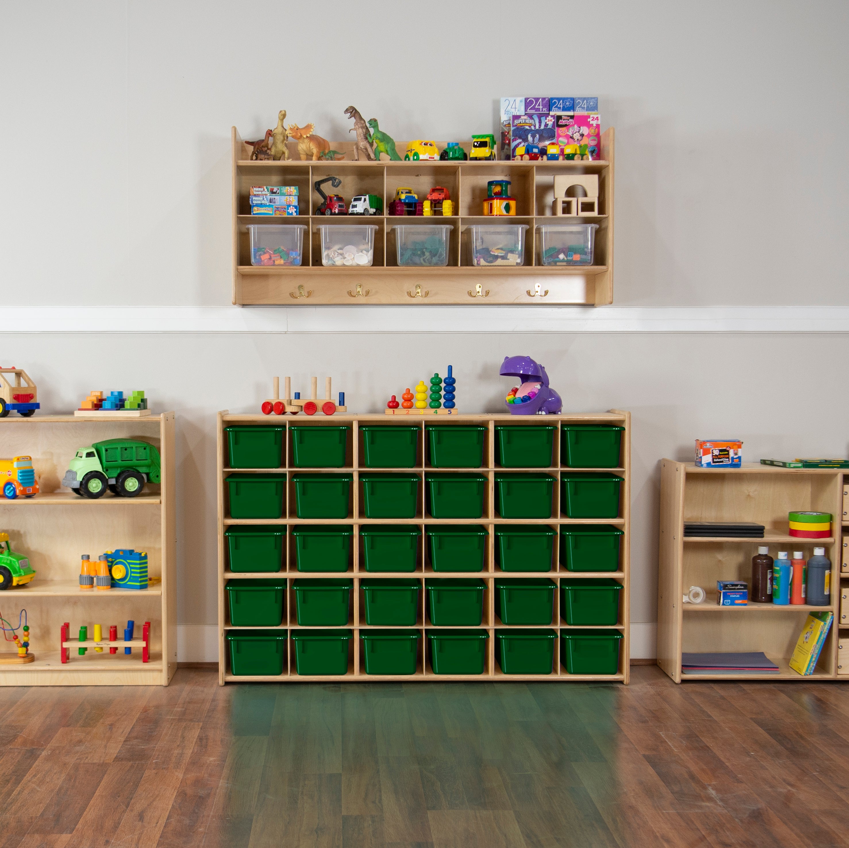 Green Cubby Tray Set of 25