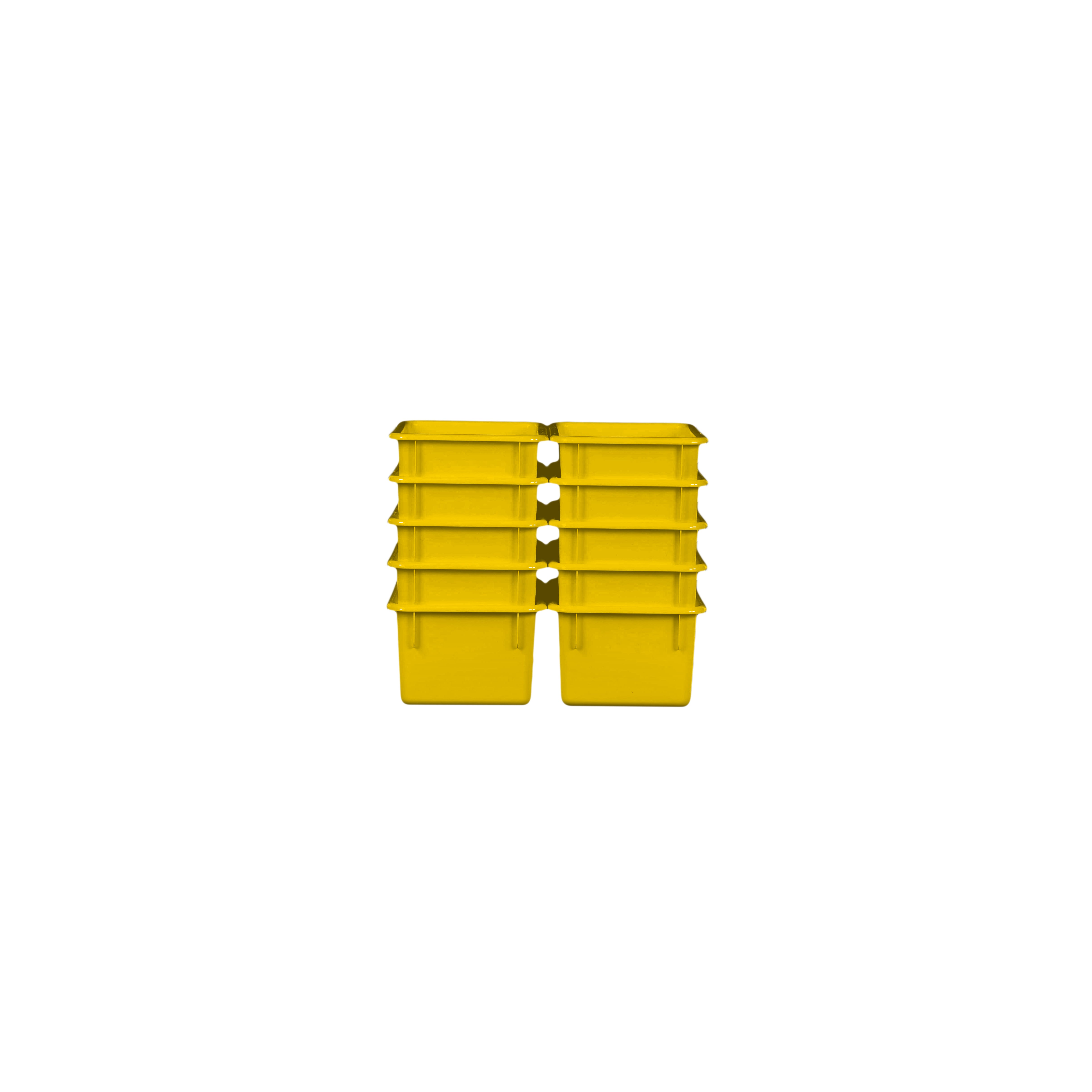 Yellow Cubby Tray Set of 10