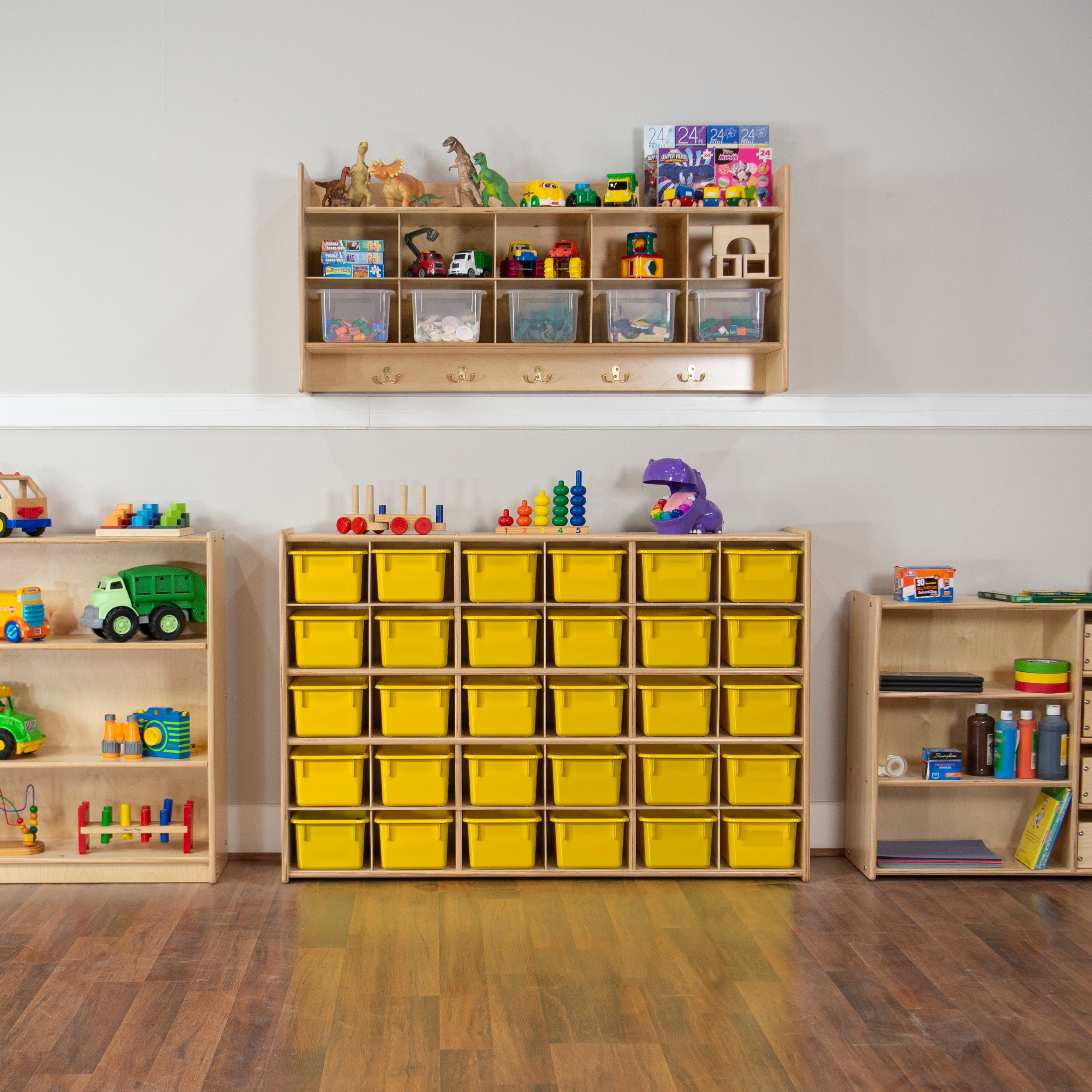 Yellow Cubby Tray w/ Lid Set of 12