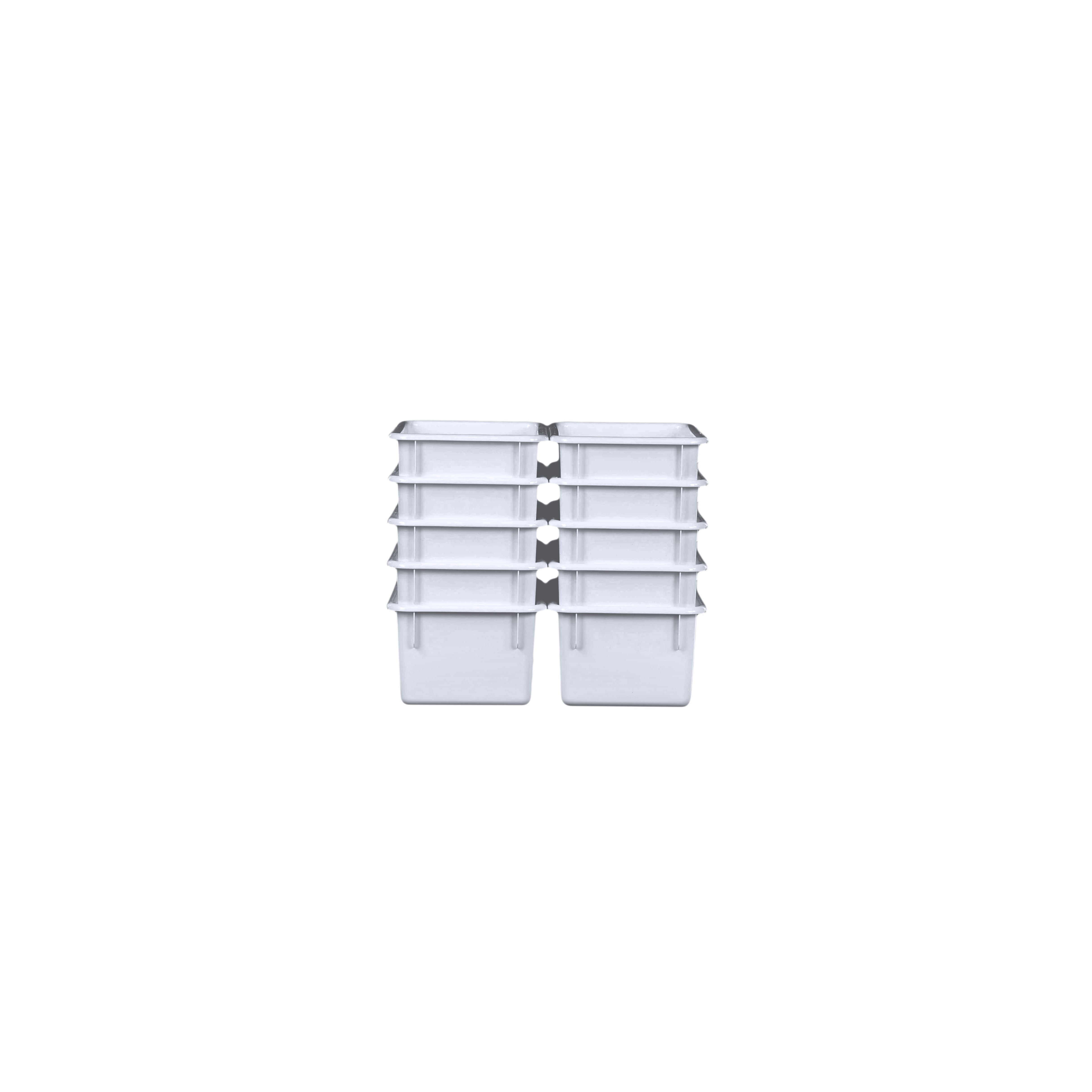 White Cubby Tray Set of 10