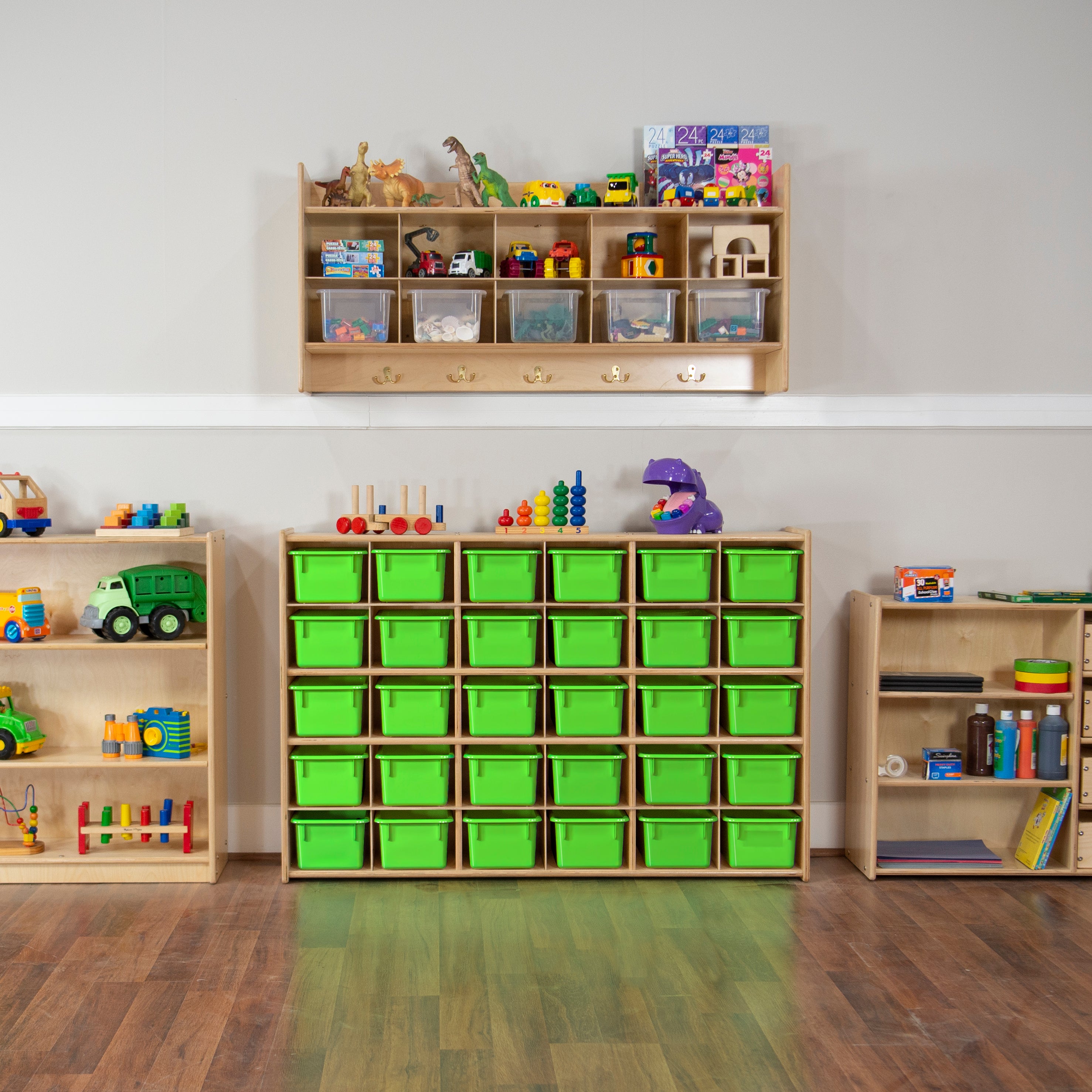 Lime Green Cubby Tray Set of 12