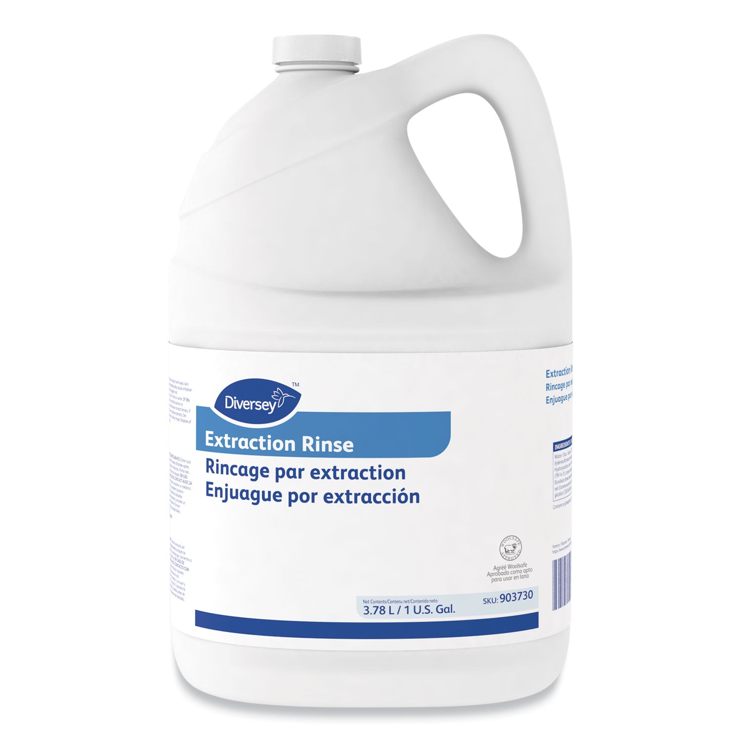 Diversey Carpet Extraction Rinse, Liquid, 128 fl oz, Fruity Floral/Fresh Scent, 3.19 pH, Clear, 4/Carton