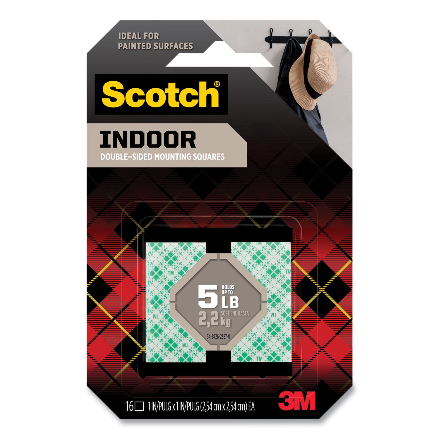 1" Length x 1" Width - White - Foam Backing - Acrylic Adhesive - For Painted Surface, Chart, Indoor, Wall, Wood, Metal, Acrylic, Tile, Glass - 16 / Pack
