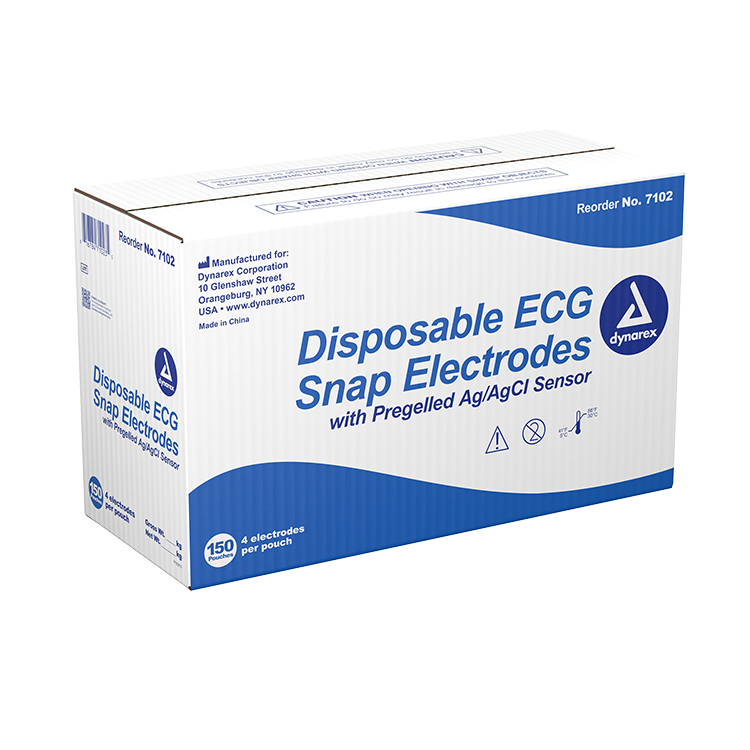 ECG Snap Electrode, 50mm x 55mm - Adult - 4 pcs per Box, 150 Boxes per Case