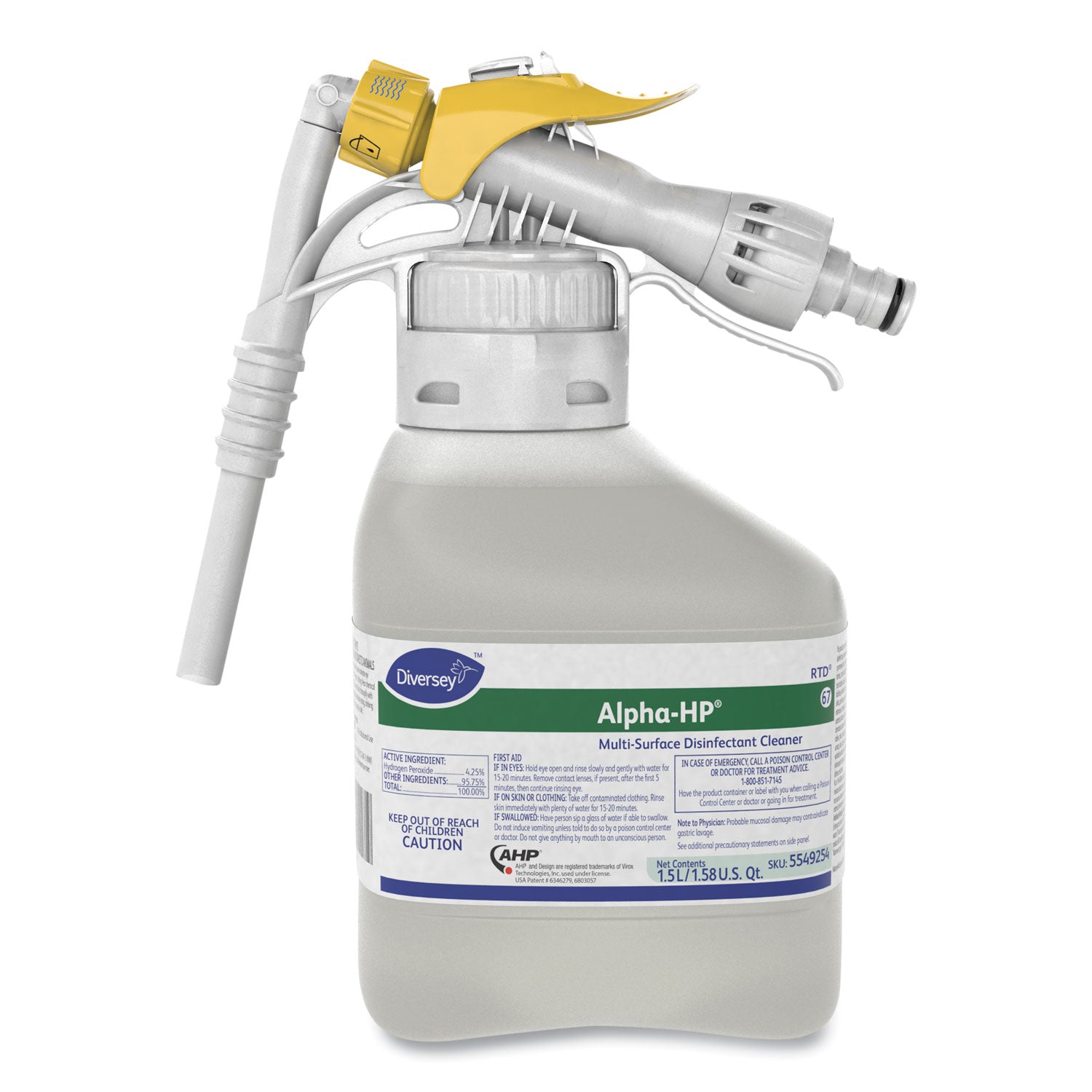 50.7 fl oz (1.6 quart) - Citrus Scent - Bactericide, Virucidal - Clear - 2 / Carton