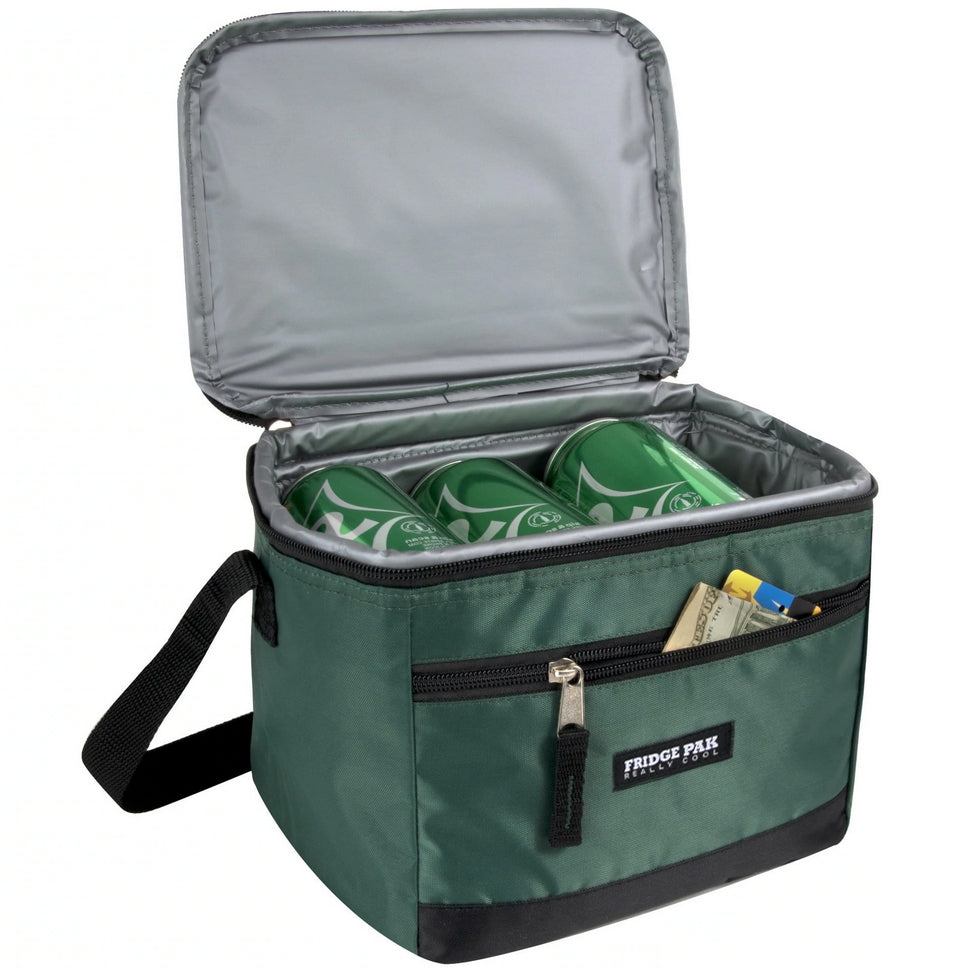 Fridge Pak 6 Can Cooler Bag With Front Zippered Pocket - 24 in the Pack