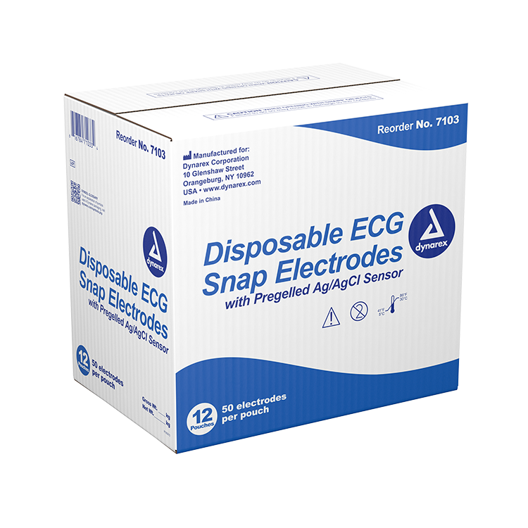 ECG Snap Electrode, 50mm x 55mm - Adult - 50 pcs per Box, 12 Boxes per Case