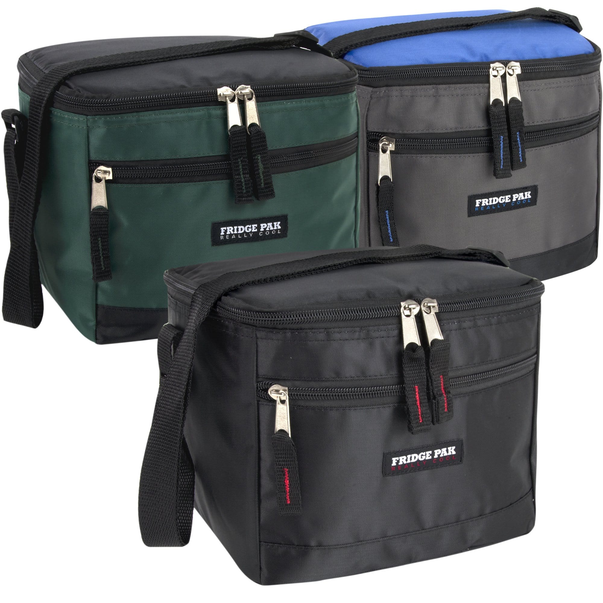 Fridge Pak 6 Can Cooler Bag With Front Zippered Pocket - 24 in the Pack