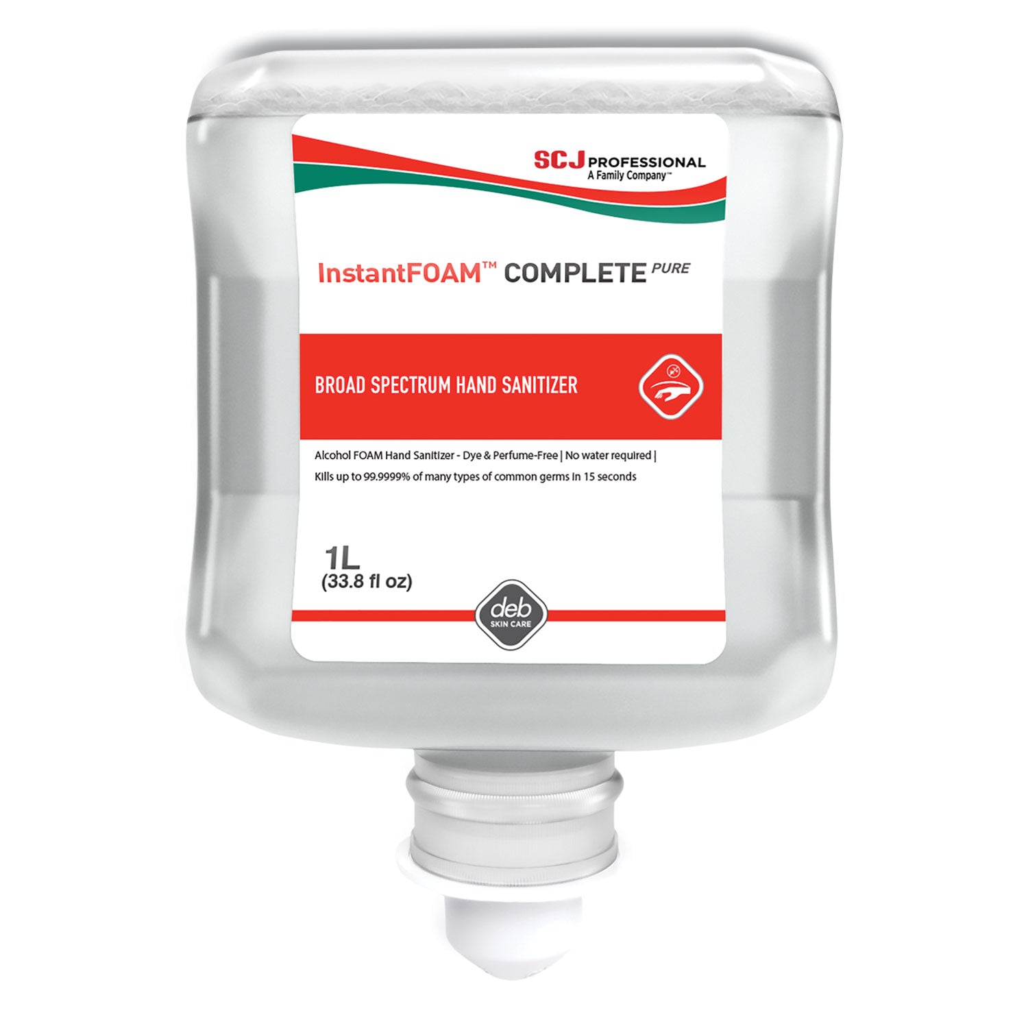 SC Johnson Hand Sanitizer Foam Refill - 1.06 quart - Kill Germs - Hand - Moisturizing - Clear - Non-drying, Drip-free, Dye-free, Unscented, Anti-irritant - 6 / Carton