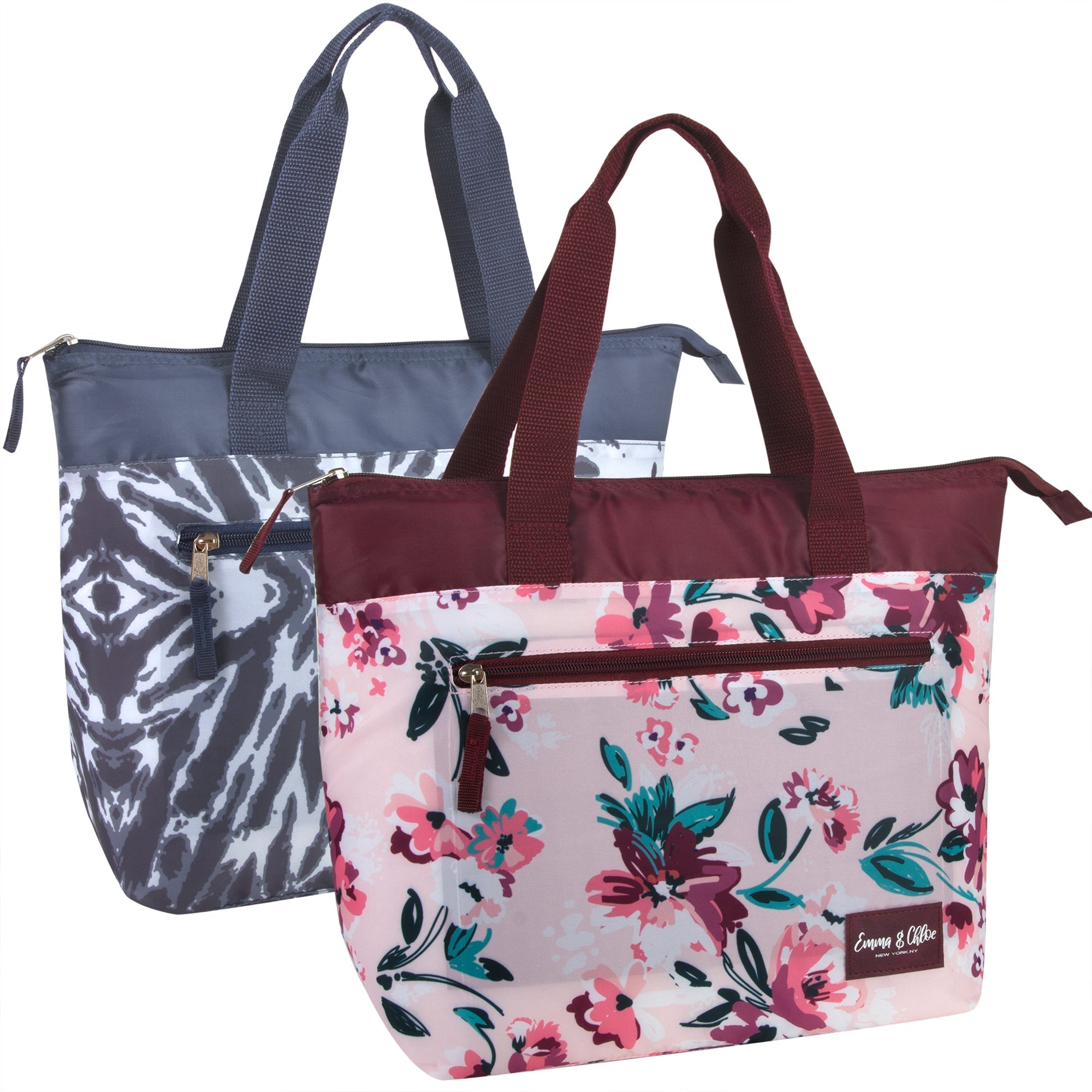 Floral & Tie Dye Lunch Tote - 2 Colors - 24 in the Pack