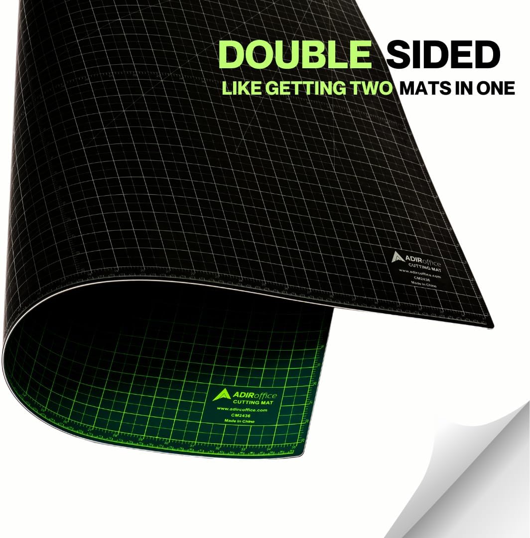 24 in. x 36 in. Self Healing Reversible Cutting Mat, Green/Black 2 Pack