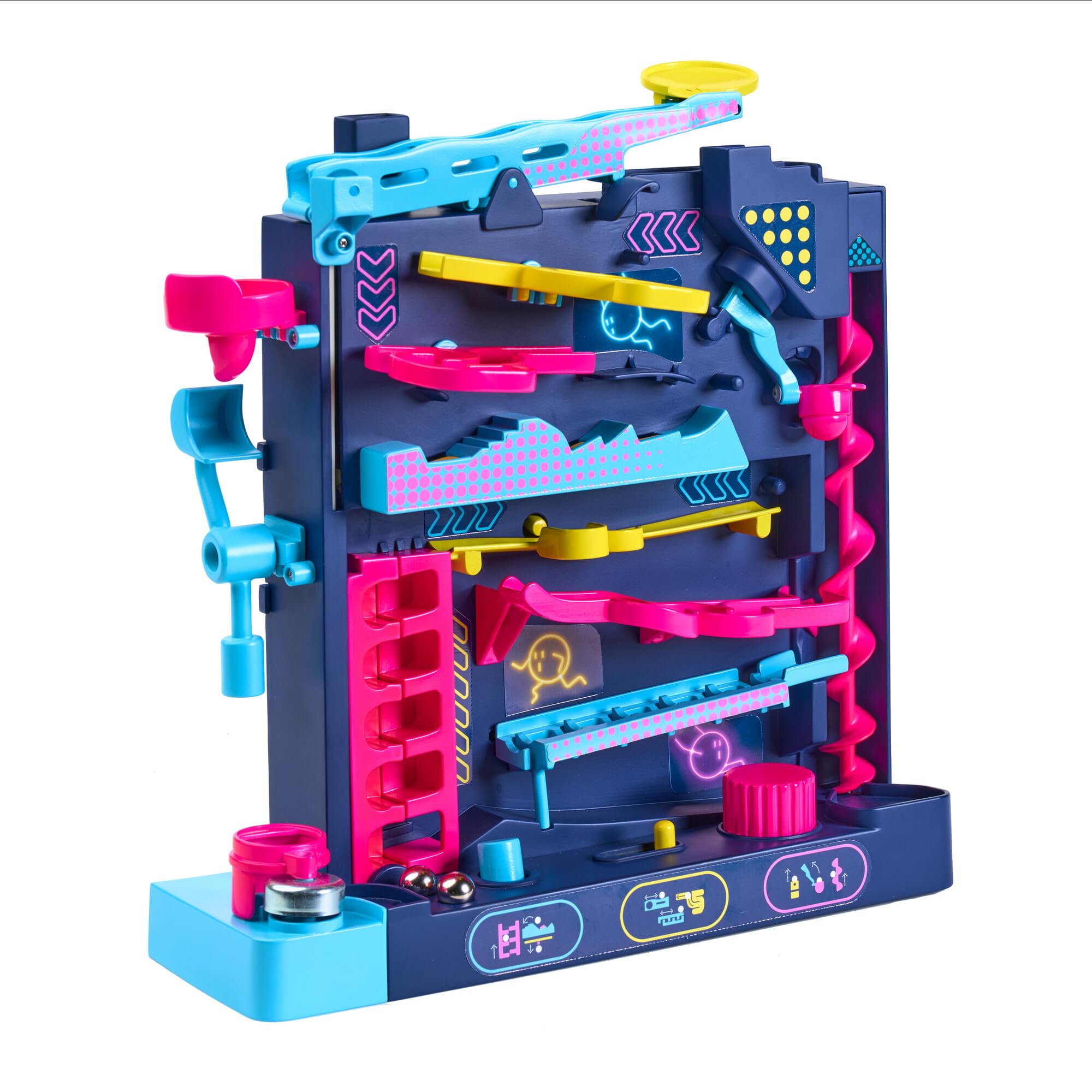 TOMY Screwball Scramble Level Up Marble Maze - Vertical Beat-The-Clock Marble Run Game - Skill & Dexterity Challenge - 1–4 Players - Ages 5+