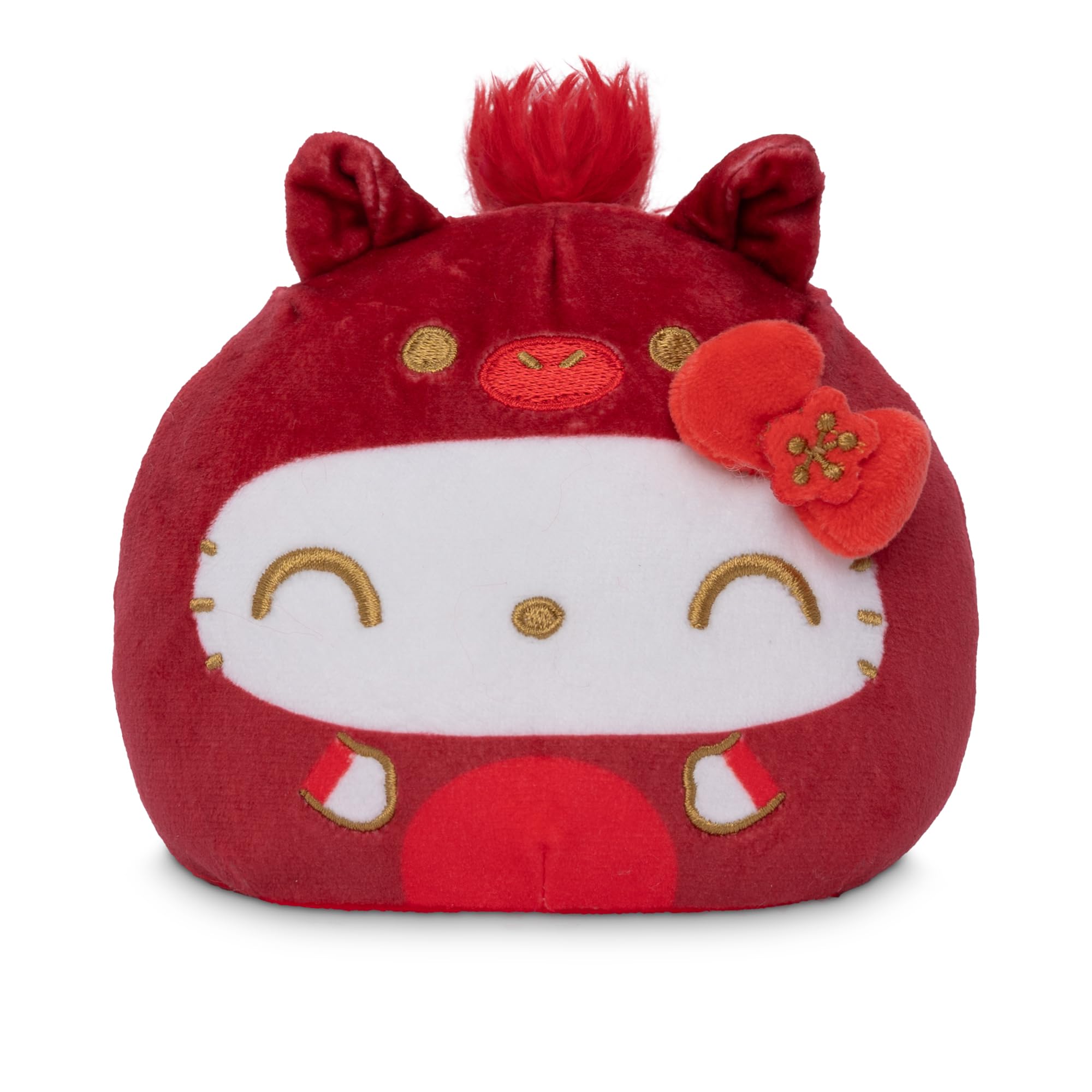 Teeturtle Reversible Sanrio Hello Kitty Plushie 4-Inch Lunar New Year Two-Sided Flip Plush Toy with Embroidered Details - Cute Mini Collectible Plush for Kids, Teens, and Adults