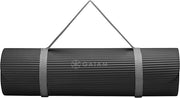 Gaiam Extra-Thick Yoga Fitness Mat and Exercise Mat with Non-Slip Texture and Easy Carry Strap - Black