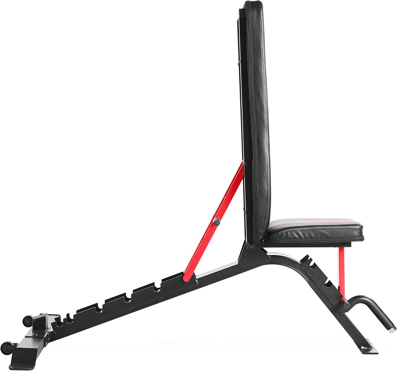 CAP Barbell Strength FID Workout Bench | Flat Incline Decline Positions, Black/Red