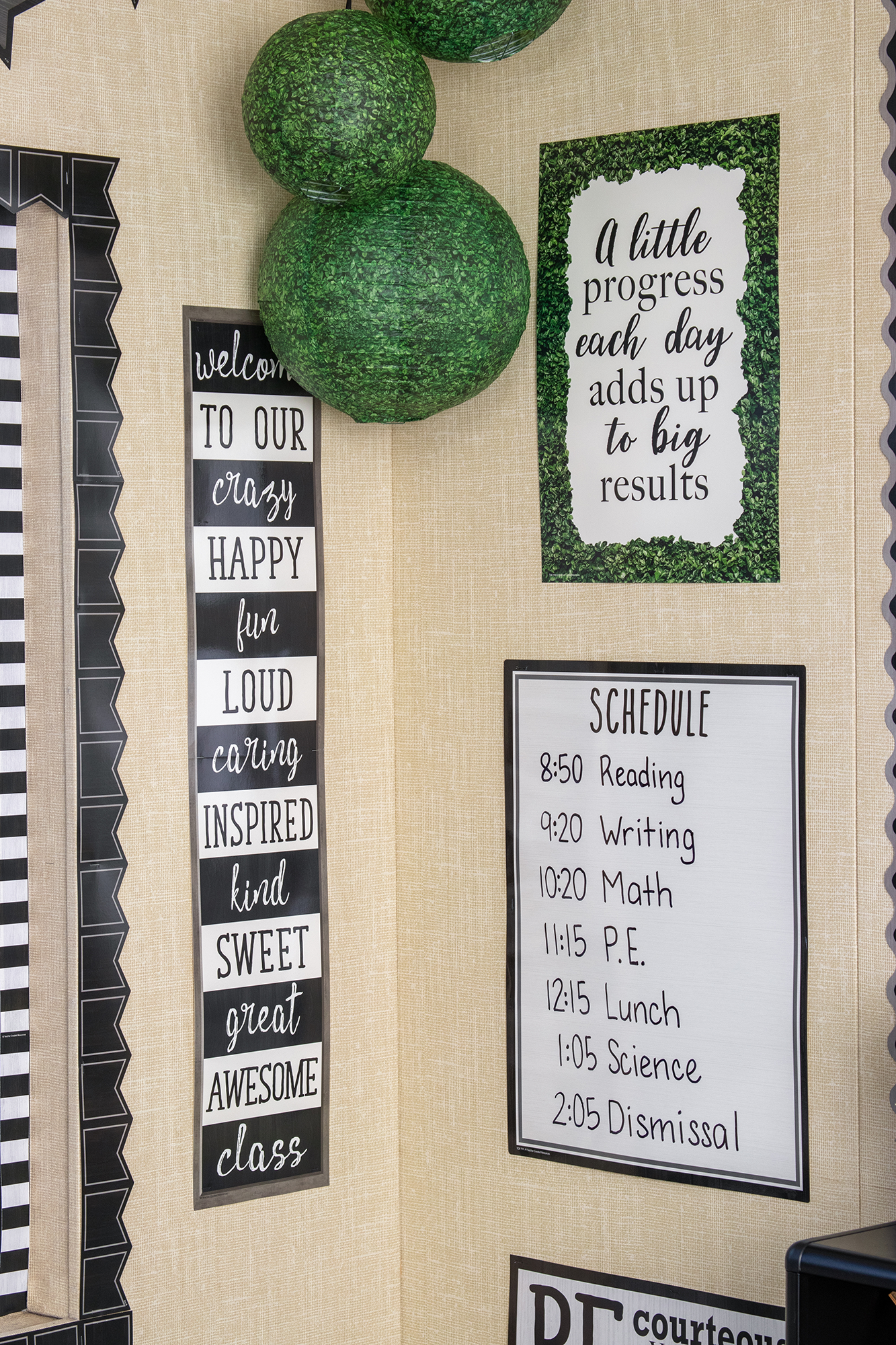 Modern Farmhouse Schedule Write-On/Wipe-Off Chart