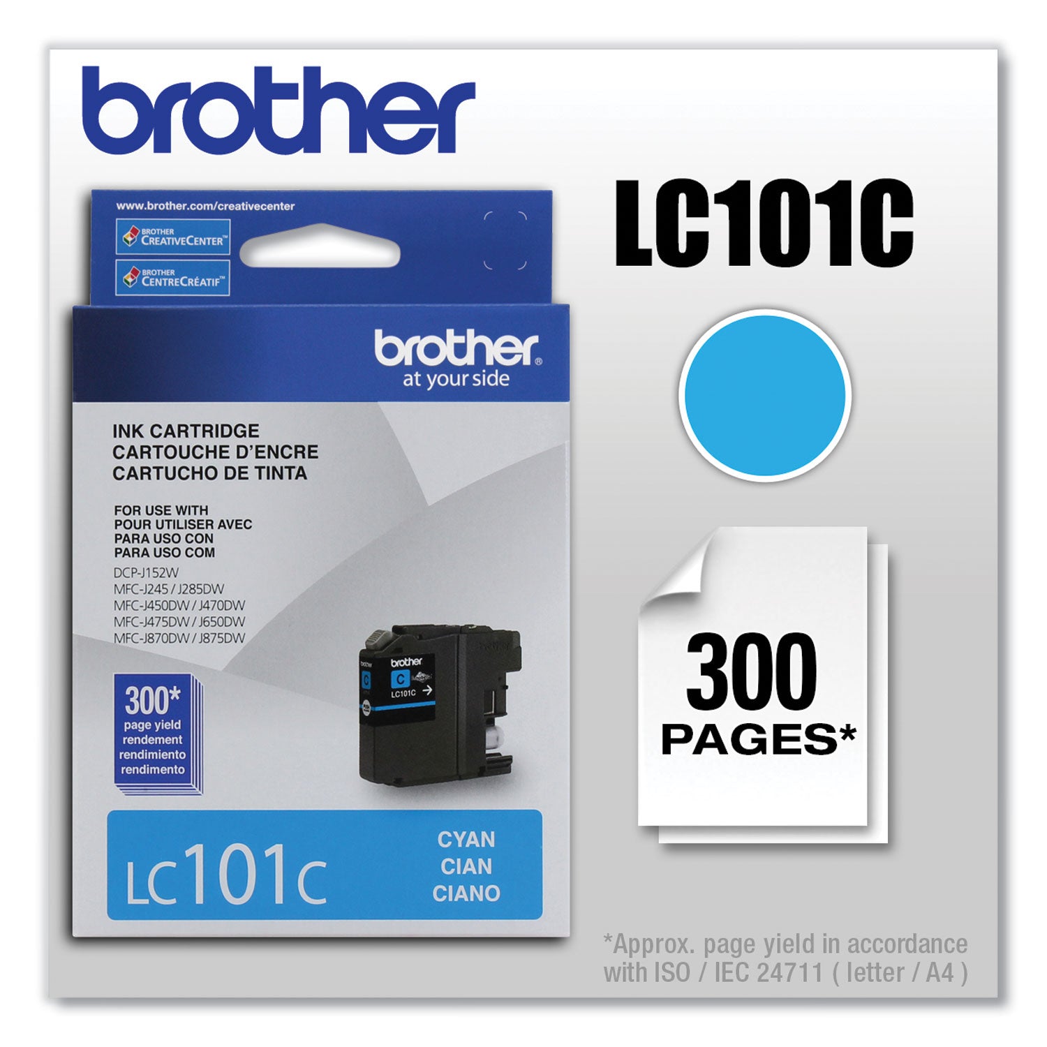 Brother Innobella LC101C Original Standard Yield Inkjet Ink Cartridge - Cyan - 1 Each