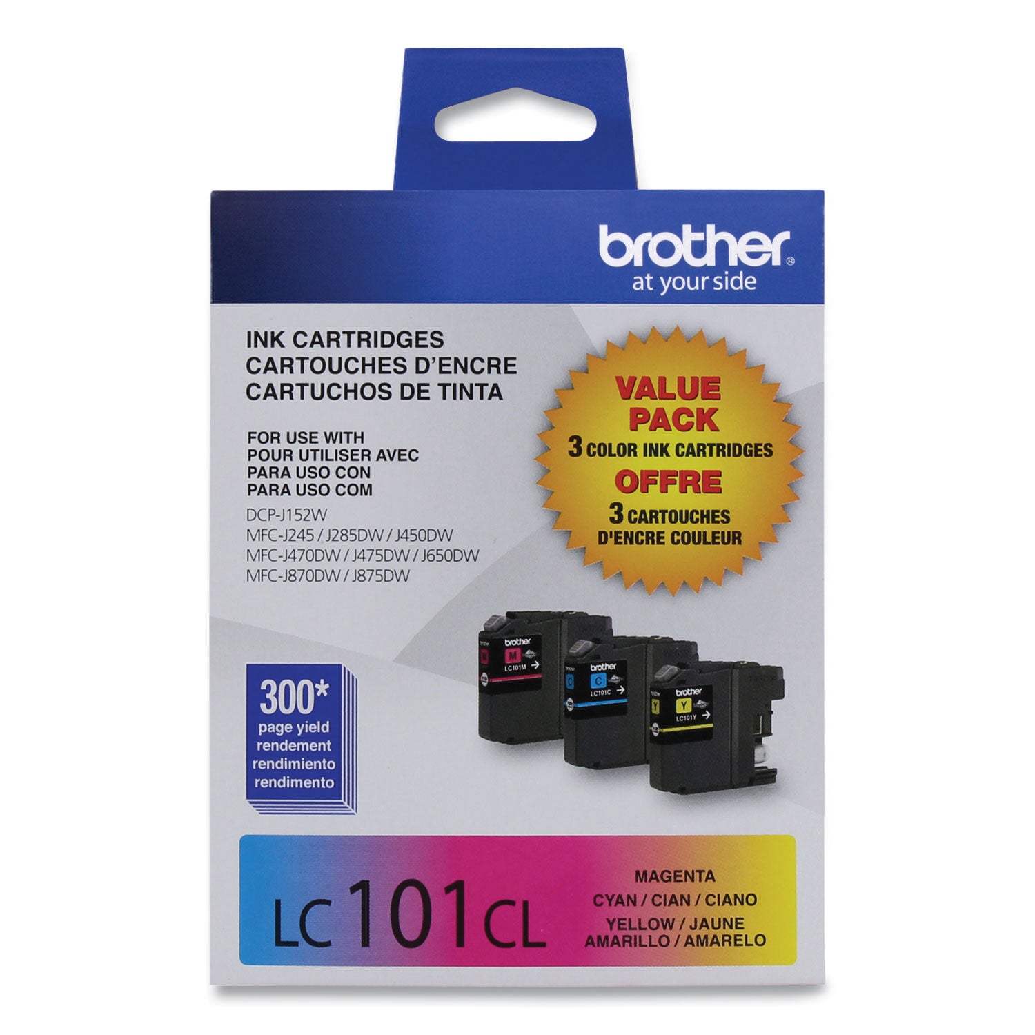 Brother Innobella LC1013PKS Original Standard Yield Inkjet Ink Cartridge - Cyan, Magenta, Yellow - 3 / Pack