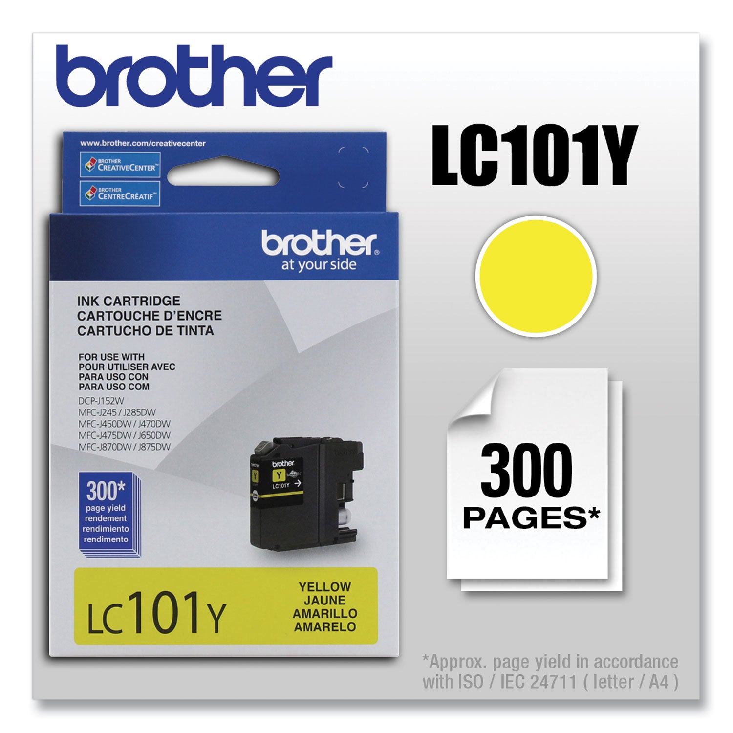 Brother Innobella LC101Y Original Standard Yield Inkjet Ink Cartridge - Yellow - 1 Each