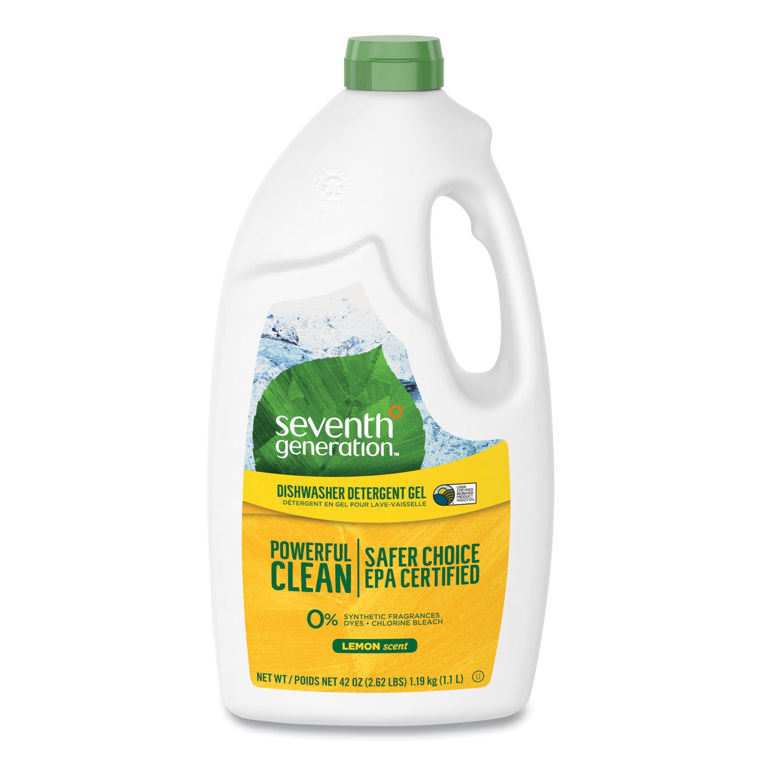 Natural Automatic Dishwasher Gel, Lemon, 42 Oz Bottle