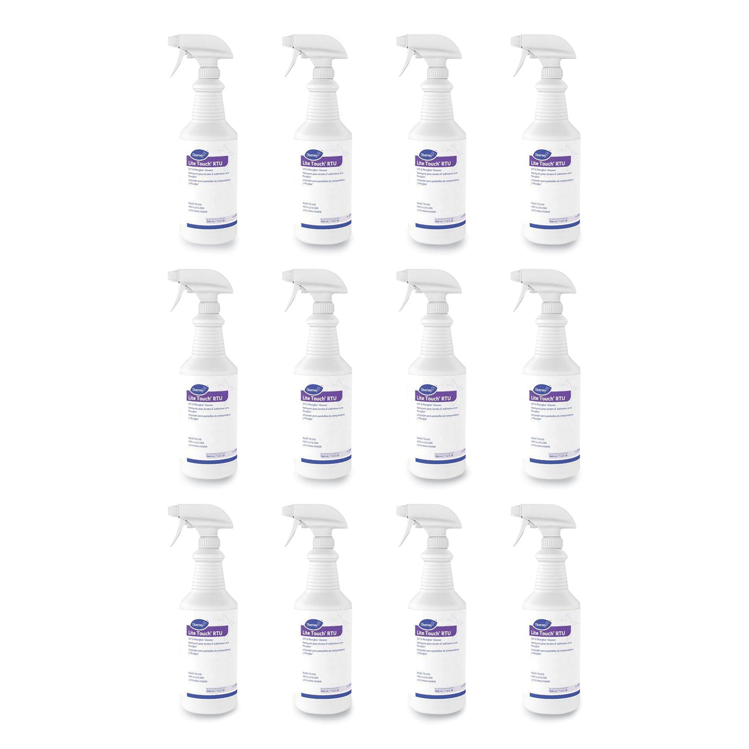For Multi Surface, Multipurpose - 1 quart - Sturdy, Ammonia-free, Solvent-free, Fragrance-free - PurpleSpray Bottle - 12 / Carton