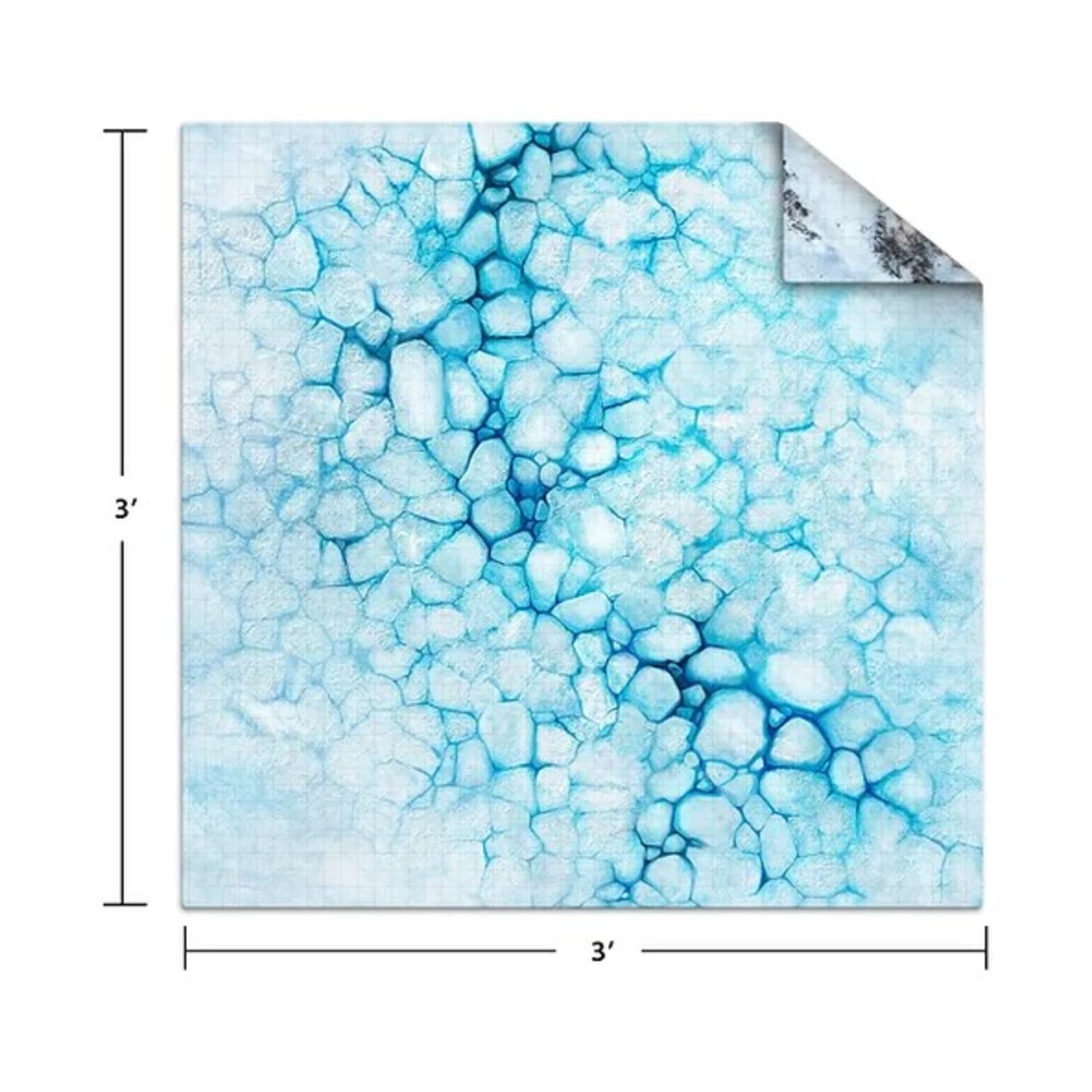 Monster Scenery Ice Wilds: Frozen Tundra Neoprene 36x36 Reversible Game Mat with Grid