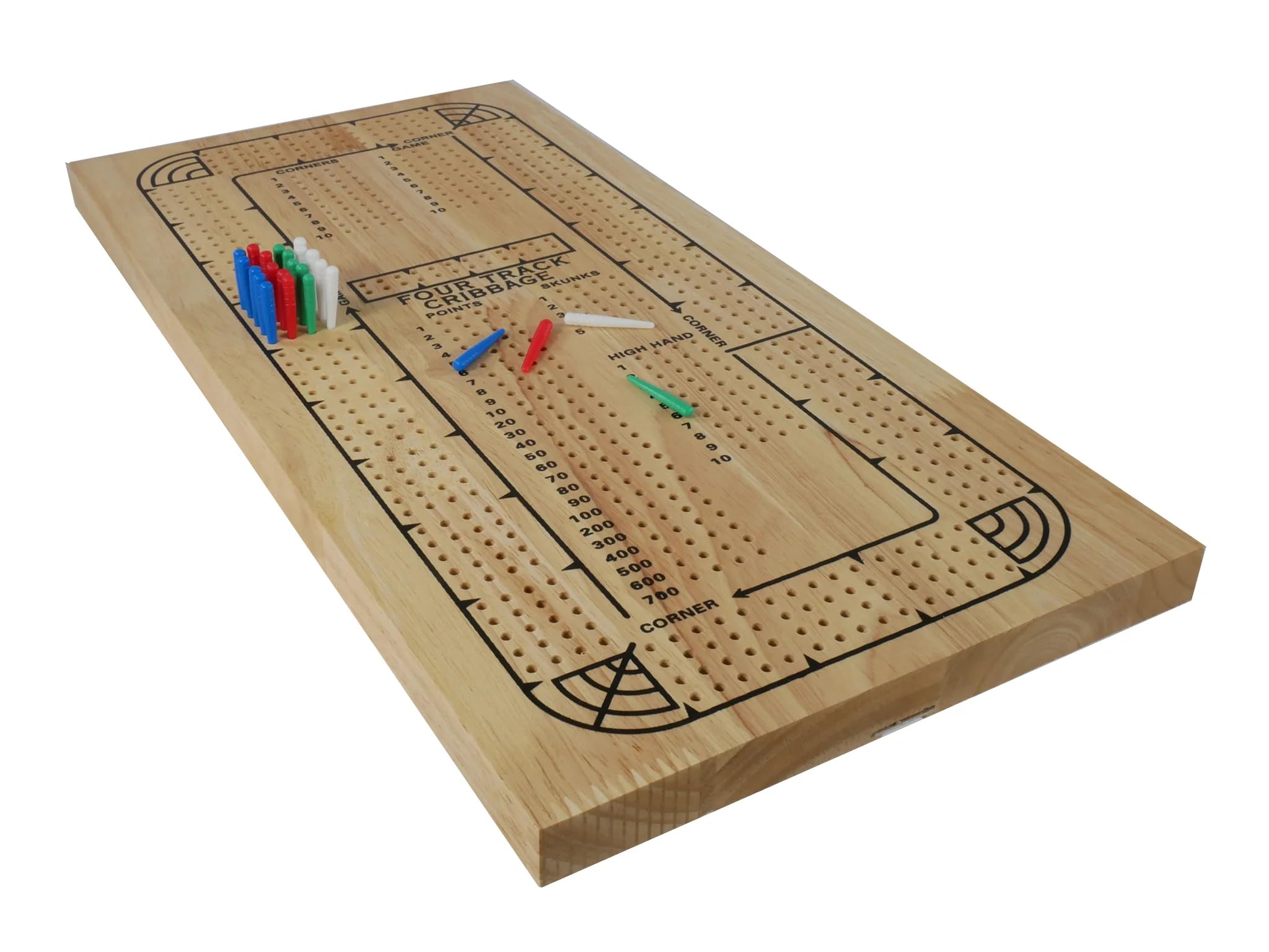 Worldwise Imports Four Track Cribbage Board Card Game for 4 Players, Ages 14+
