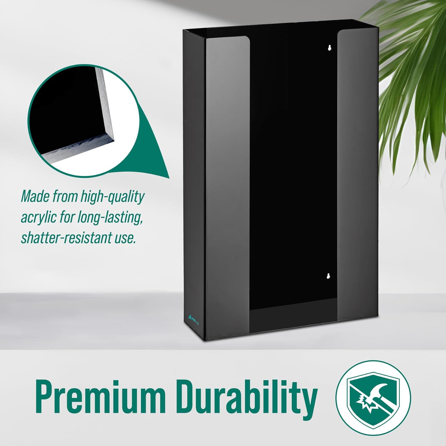 Triple Box Capacity Acrylic Black Glove Dispenser