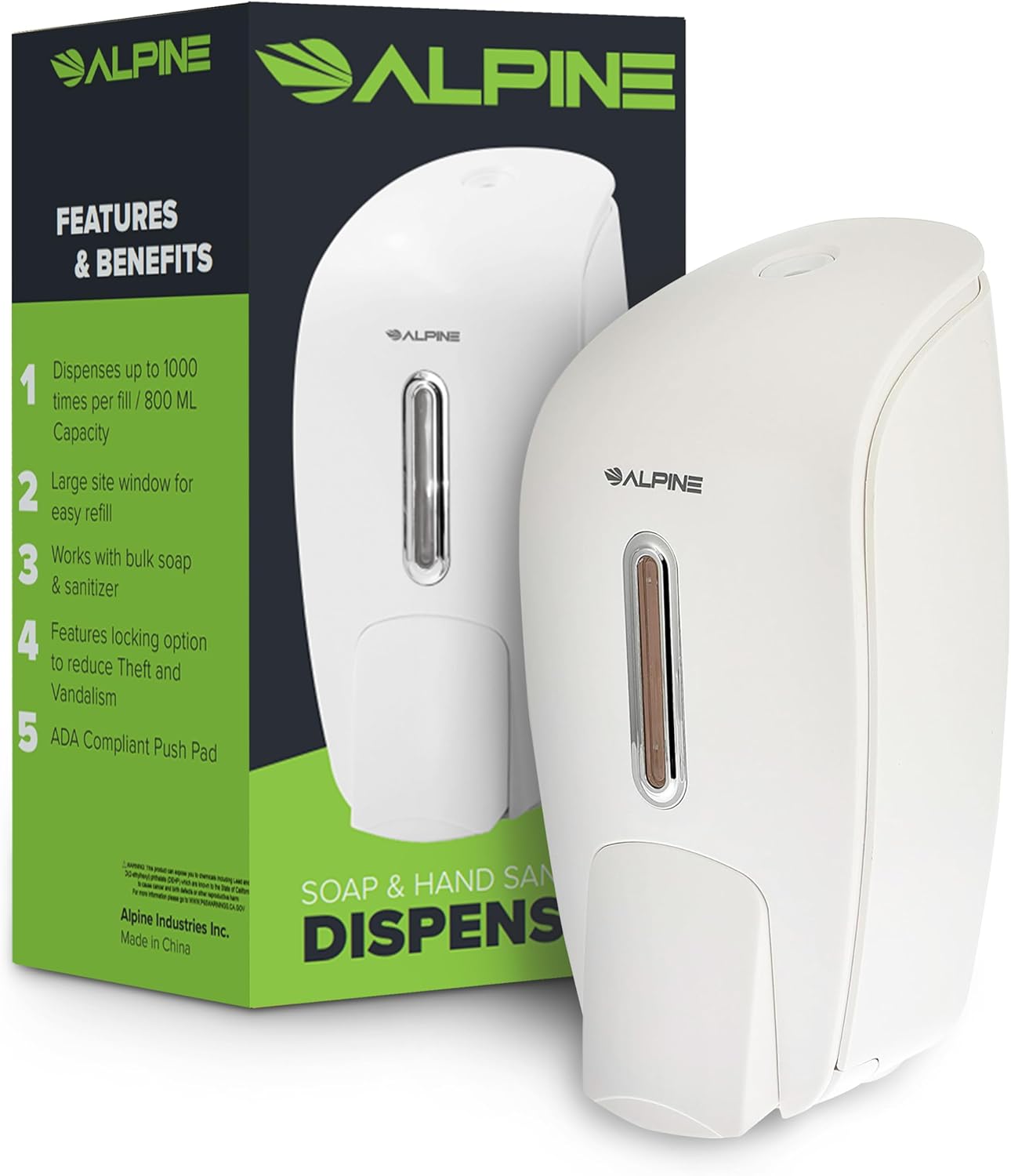 800 ml White Surface Mounted Hand Soap Dispenser 2 Pack