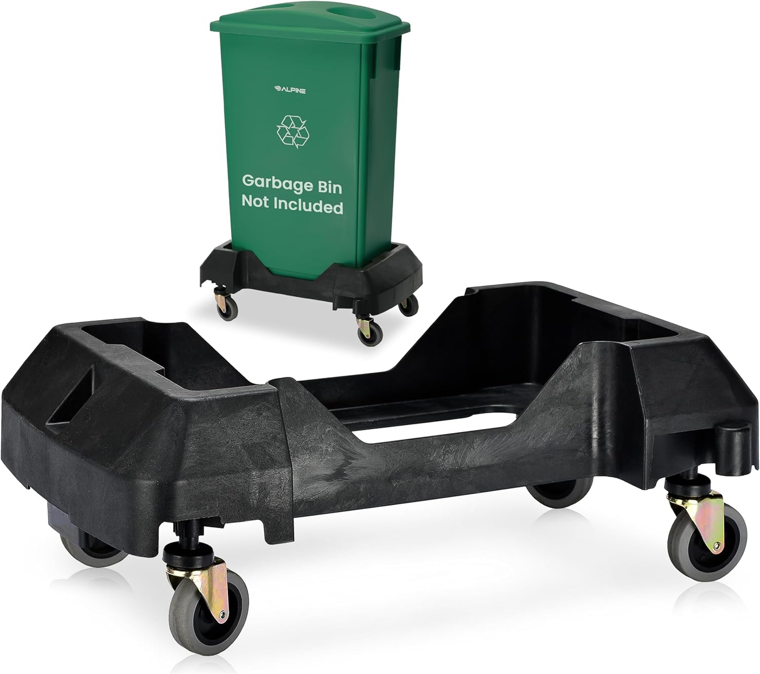 Rectangular Trash Can Dolly, Black