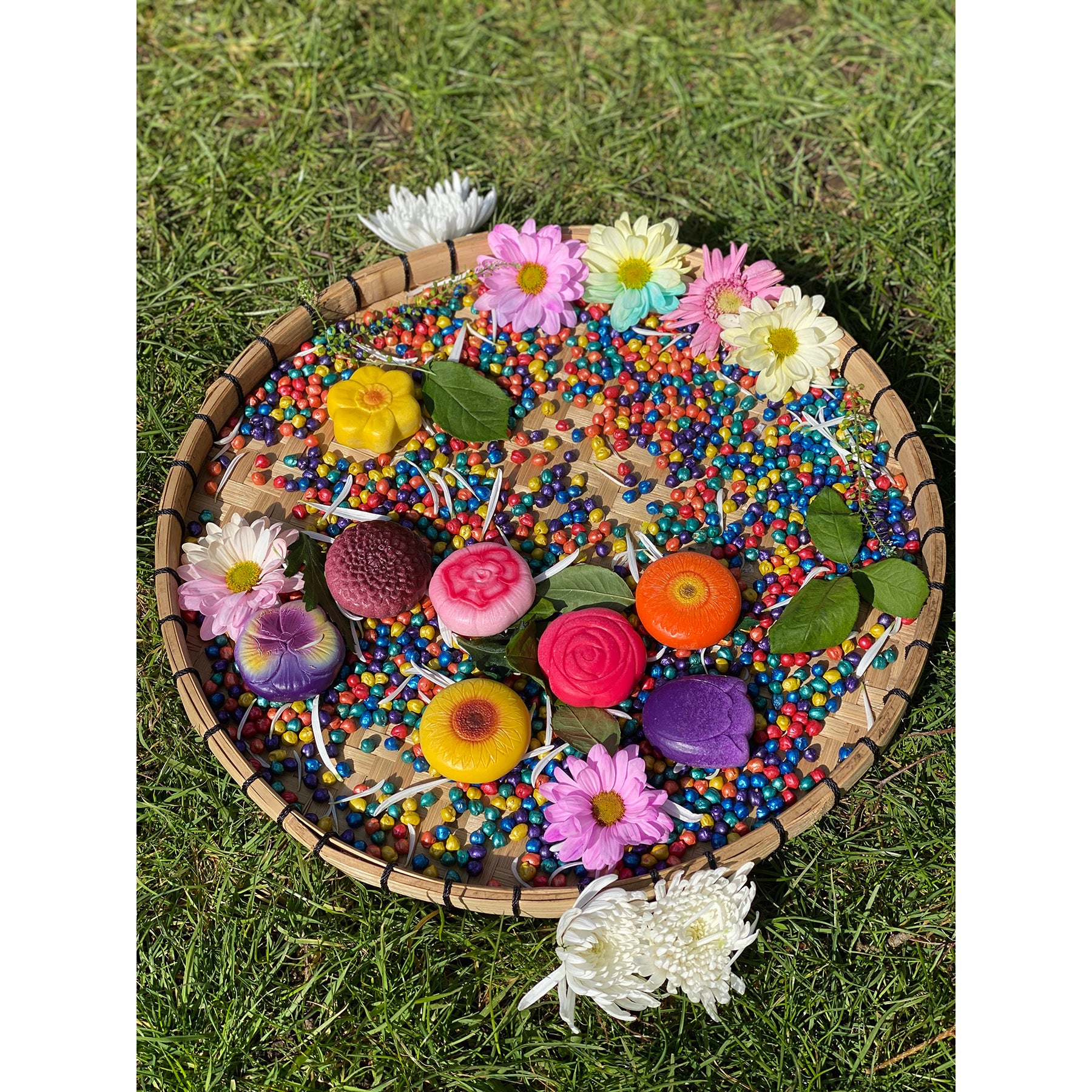Sensory Play Stones – Flowers, Set of 8