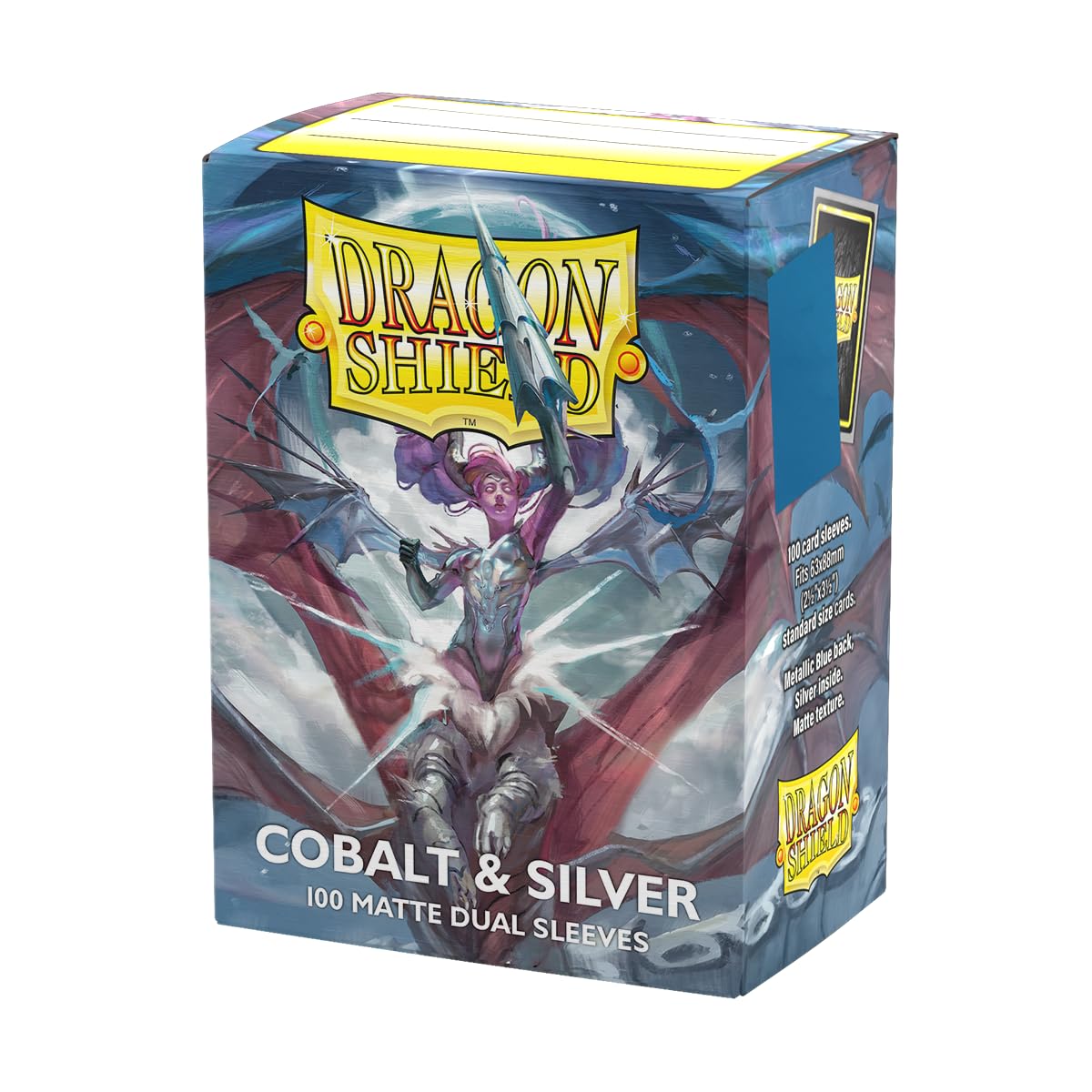 Dragon Shield | Matte Dual Standard Size Card Sleeves | 25th Special Edition | 100 - Smooth & Tough Premium TCG Sleeves - Compatible with Pokemon, One Piece & Magic the Gathering | Blue/Silver