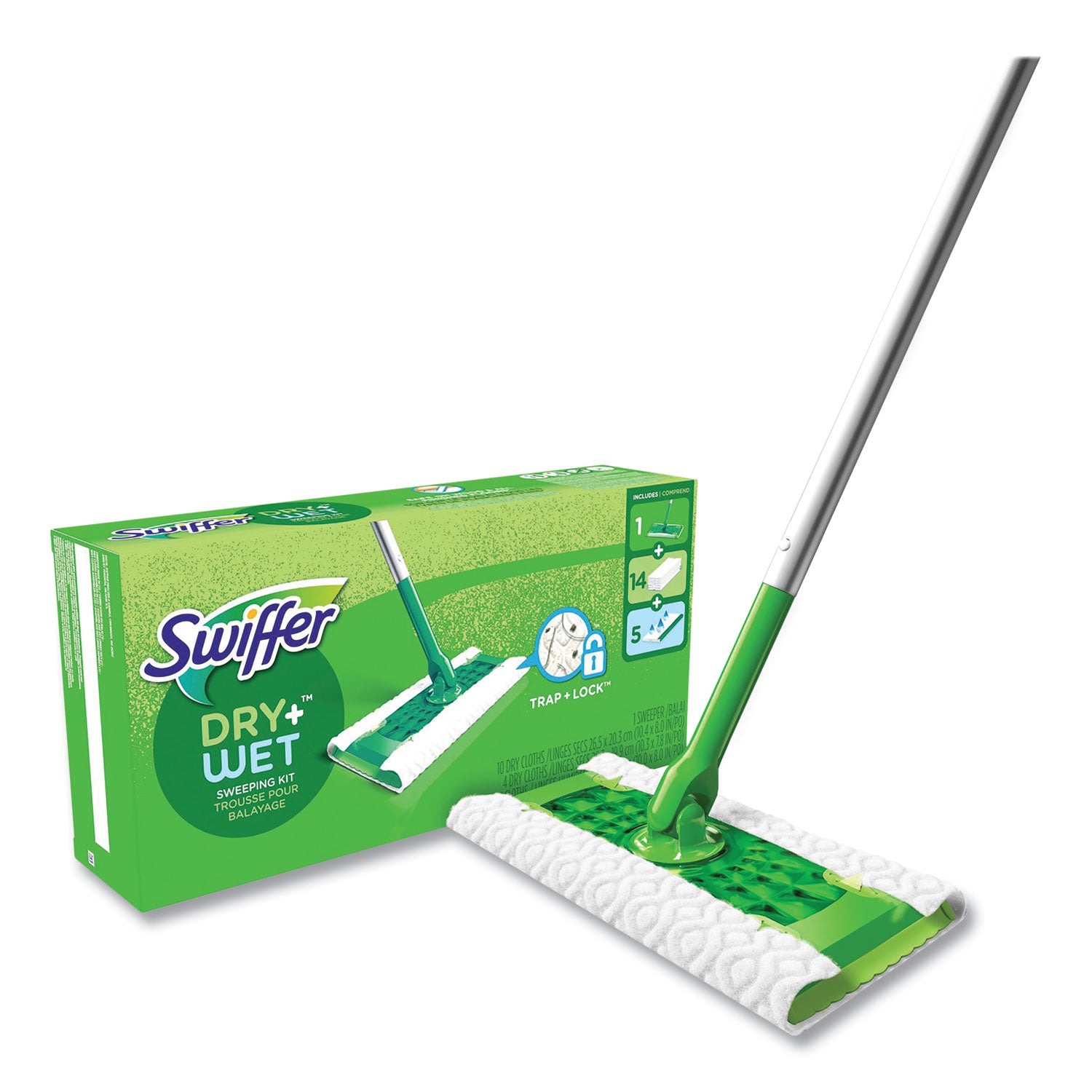 Swiffer Sweeper Mop, Easy to Use, Green, 1 Box