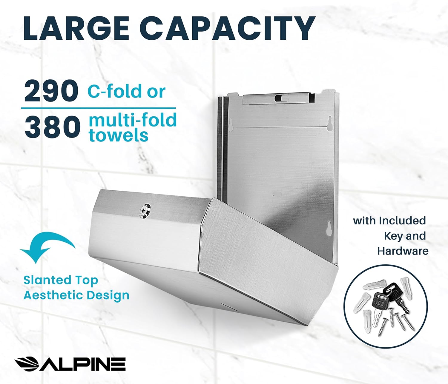 C-Fold/Multifold Paper Towel Dispenser, Stainless Steel Brushed