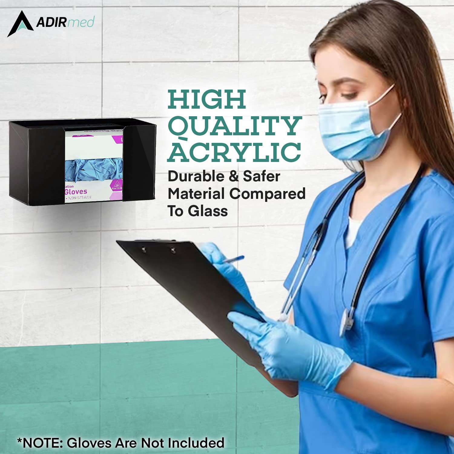Single Box Capacity Acrylic Black Glove Dispenser