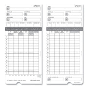 Time Clock Cards For Upunch Hn4000, Two Sides, 7.37 X 3.37, 50/pack