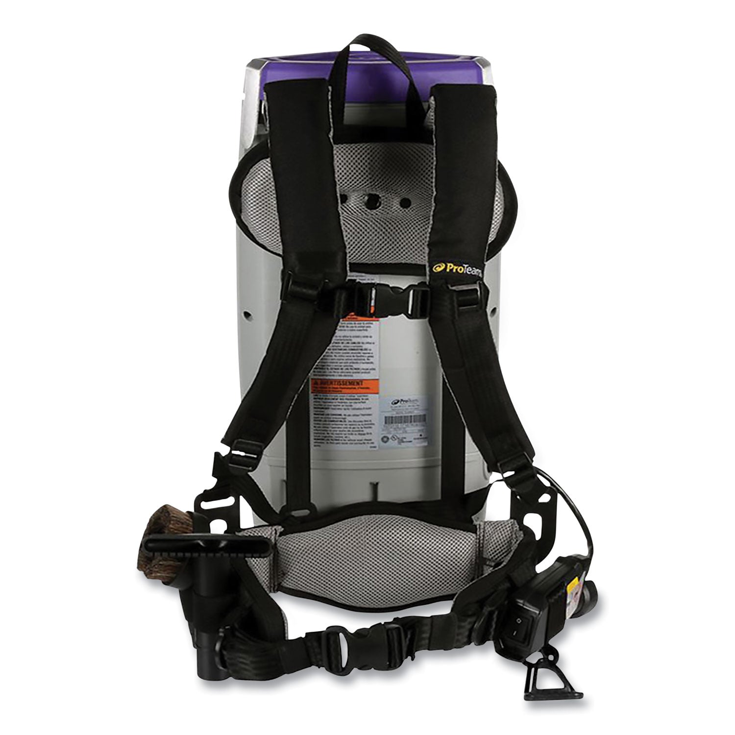 Super Coach Pro 10 Backpack Vacuum With Xover Fixed-Length Two-Piece Wand, 10 Qt Tank Capacity, Gray/Purple