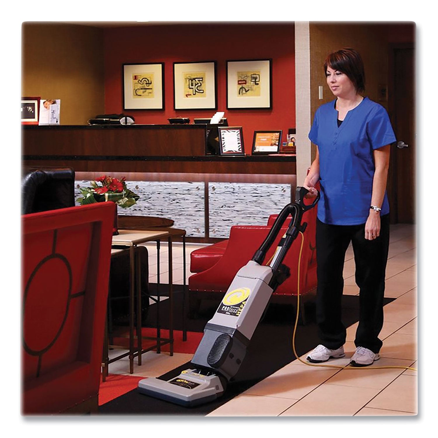 Proforce 1500Xp Upright Vacuum, 15" Cleaning Path, Gray/Black