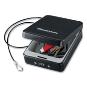 P005C Portable Combination-Lock Security Safe, 0.05 cu ft, 5.9 x 8 x 2.6,  Black